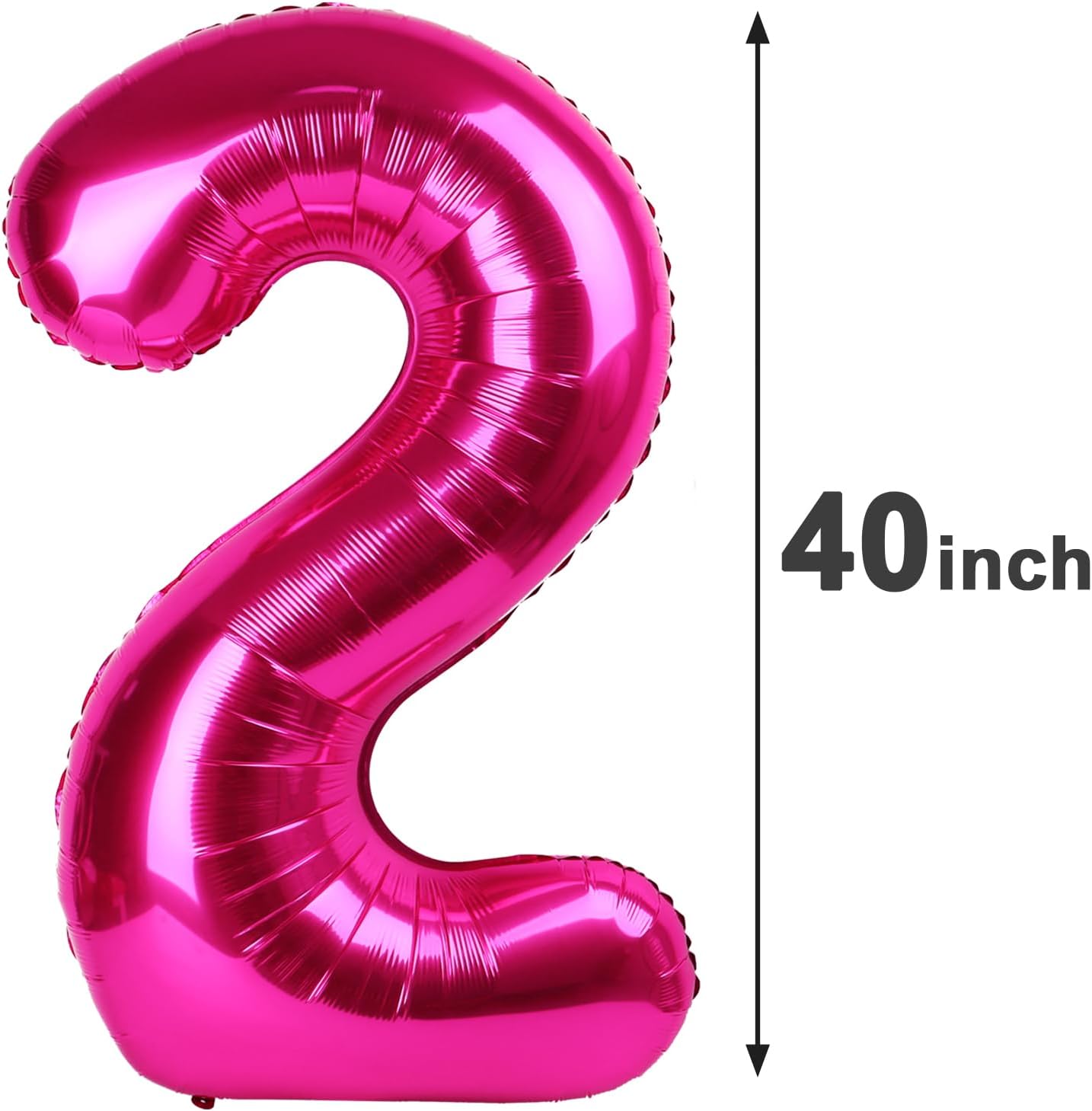 Hot Pink 40 Inch 20 Number Balloons, 20 Decorations for 20 Birthday, Foil Giant Birthday Graduations Anniversary Party Balloons