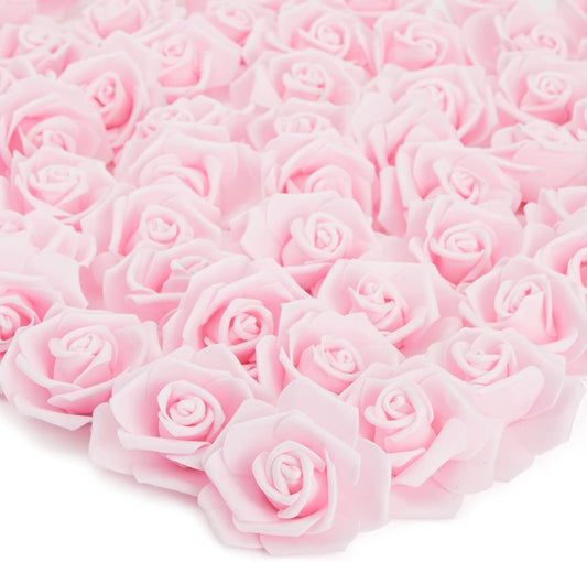 Juvale Wedding Decor Artificial Flowers Carnation Heads - Faux Flowers for Vase, Centerpiece Table Decorations, Wedding Centerpieces & Bridal Bouquet & - Bulk 100 Pack, 3-Inch Diameter, Light Pink