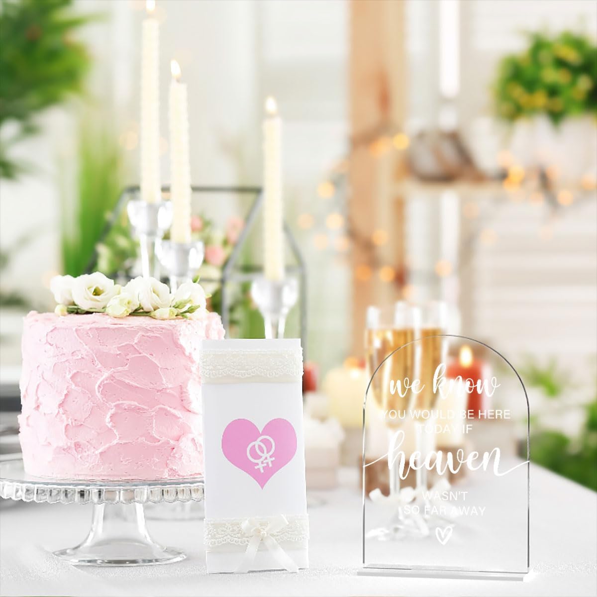 Acrylic Sign, Reception Table Decoration, We Know You Would be Here Today Sign for Ceremony, Modern Font Table Signs, Acrylic Tables Top Signs for Ceremony and Reception (Clear)