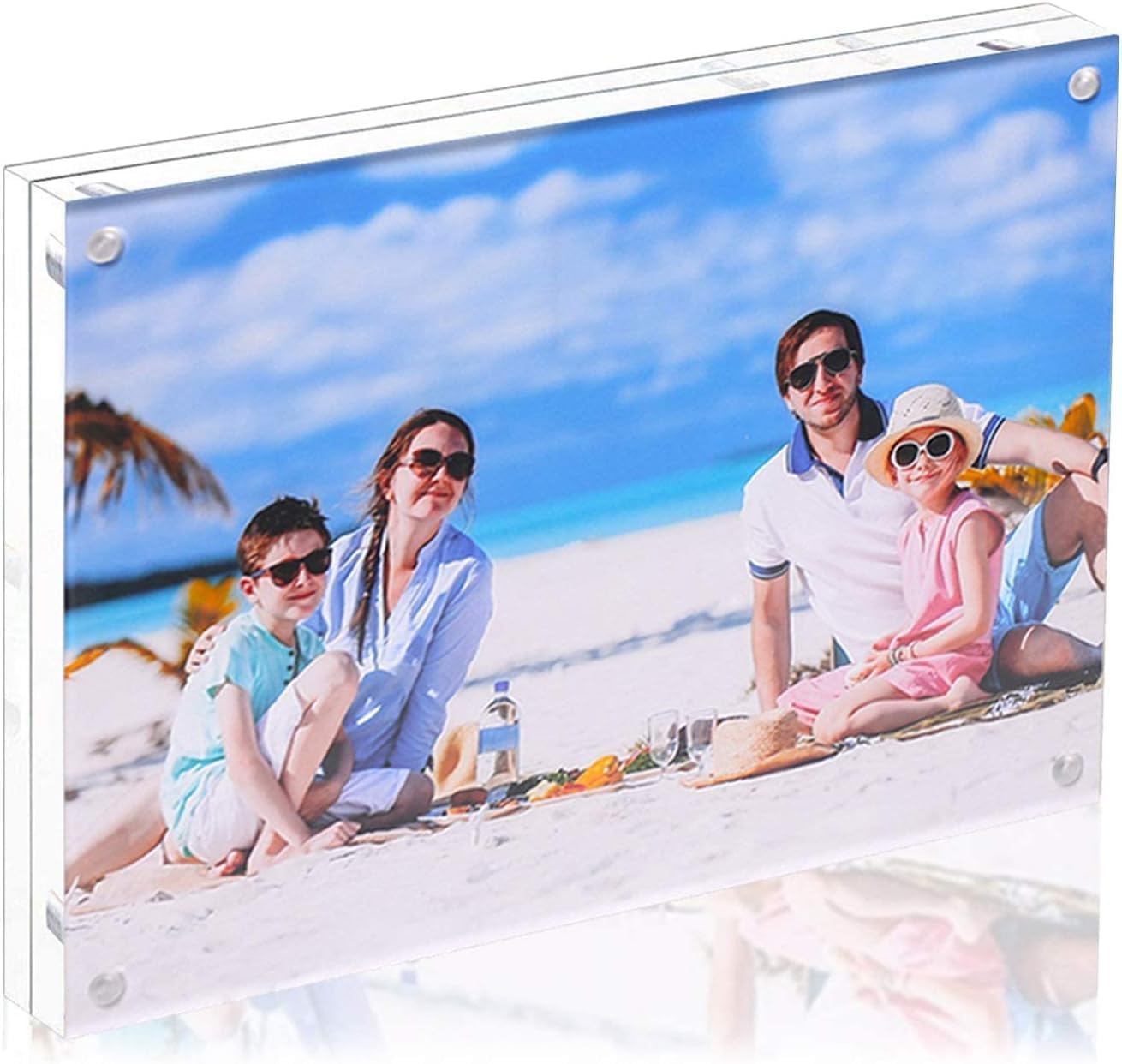 11x14 Acrylic Picture Frame,Clear Double Sided Magnetic Photo Frames With Stand,Minimalist Frameless Floating Frame for Artwork Poster Degree Diploma,Lovely Gift for Family, Friend