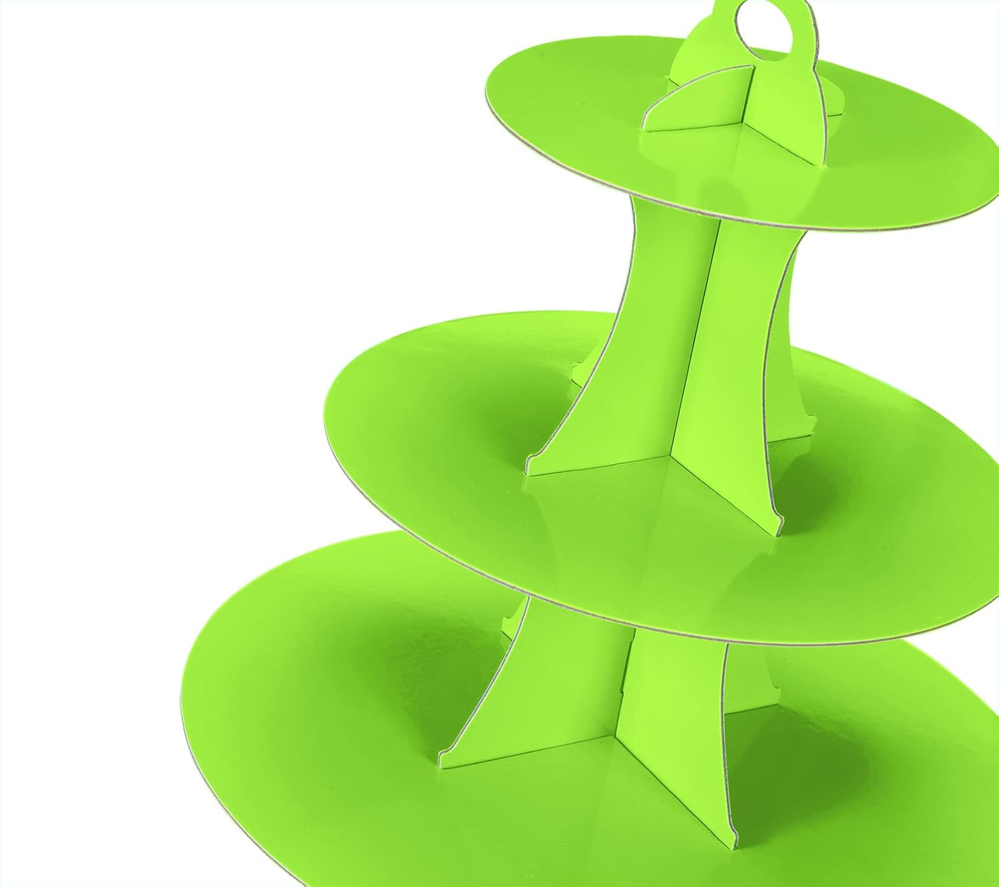 3-Tier Cupcake Stand, Cake Stand holder, Tiered DIY Cupcake Stand Tower for Dessert Table Displays, Birthday Theme Party Favors Decoration, Floral Tea Party, 12" W x 12.8" H, Green