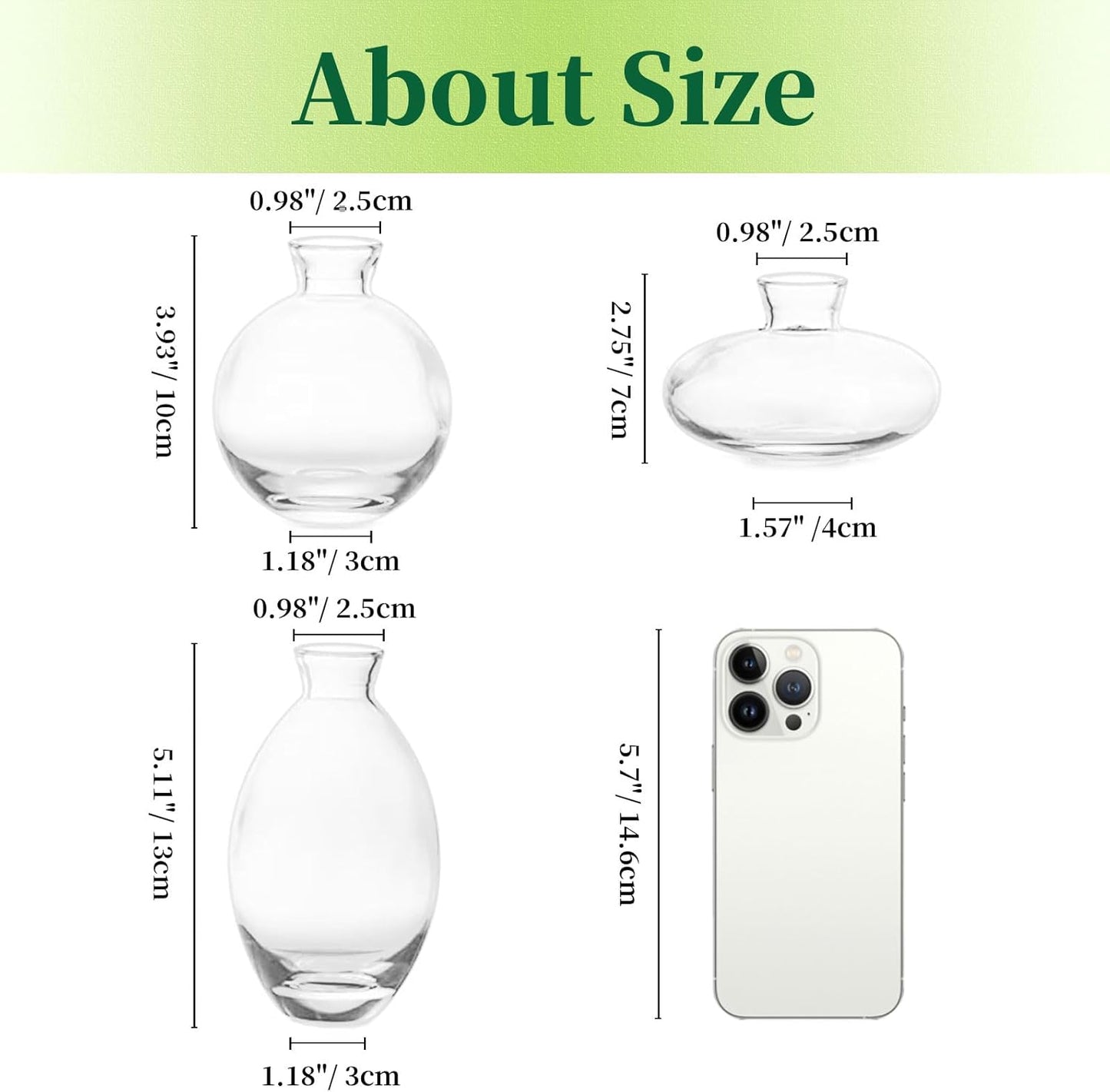 Glass Bud Vases Set of 12, Hewory Cute Clear Small Vases Handmade, Mini Glass Flower Vase for Floral Arrangement, Tiny Centerpiece for Wedding Party Events Home Office Table Decor (Not Include Flower)