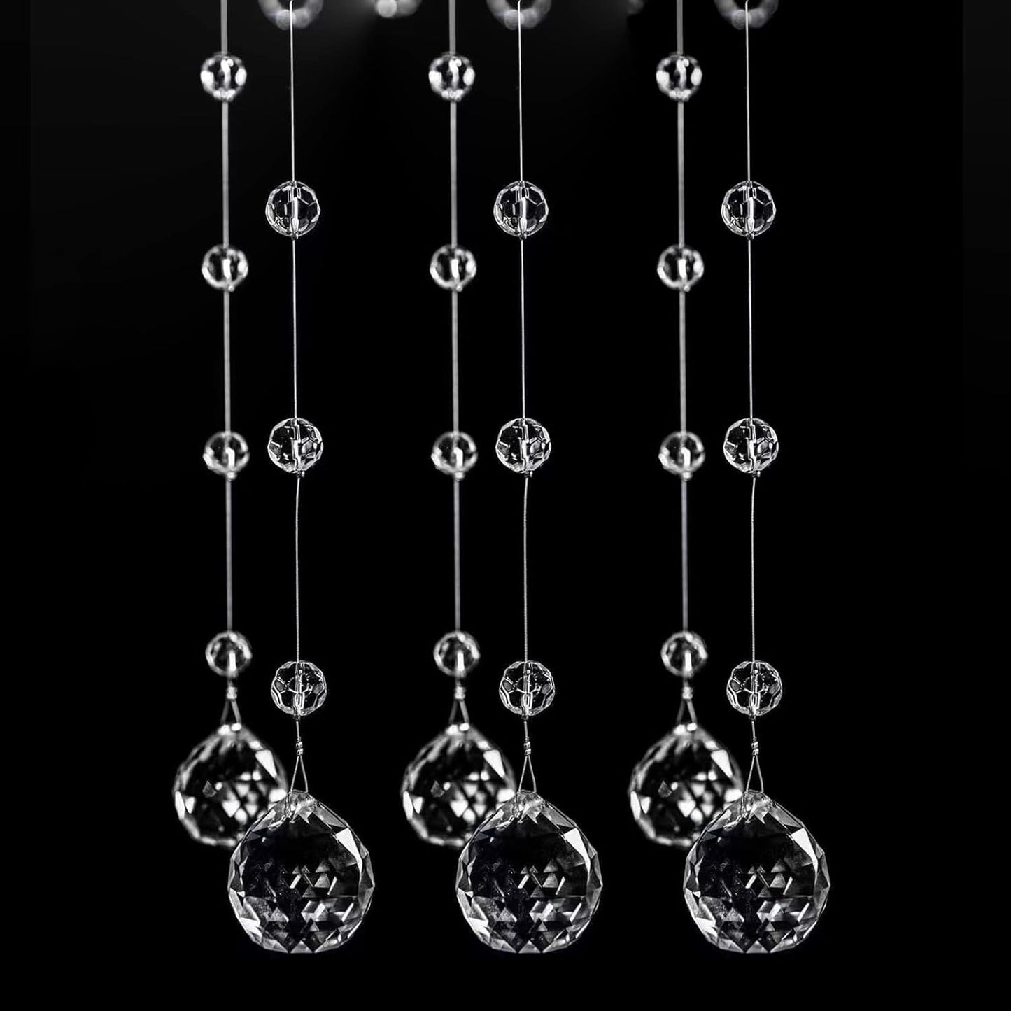 Boloban Clear Crystal Beads String Wedding Arch Decorations centerpieces Beads Garland Strands Curtain Chandelier Christmas Tree Ornaments Door String Hanging Beaded Drapes Accessories(6.5 Feet 5pcs)