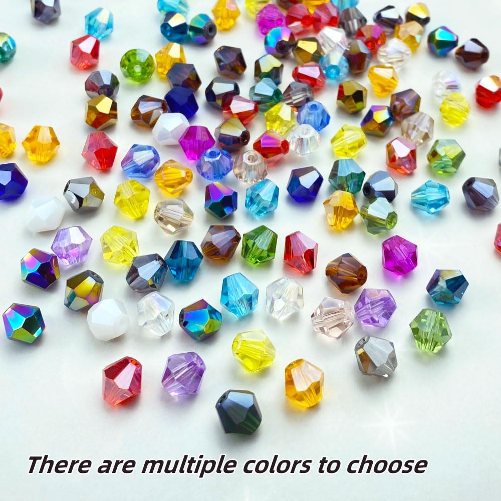 100pcs 8mm Bicone Crystal Glass Beads Loose Spacer Beads Faceted Craft Beads for Jewelry Making DIY Necklace Bracelet Earring Wind Chimes Suncatchers Ornamen(Mine Gold)