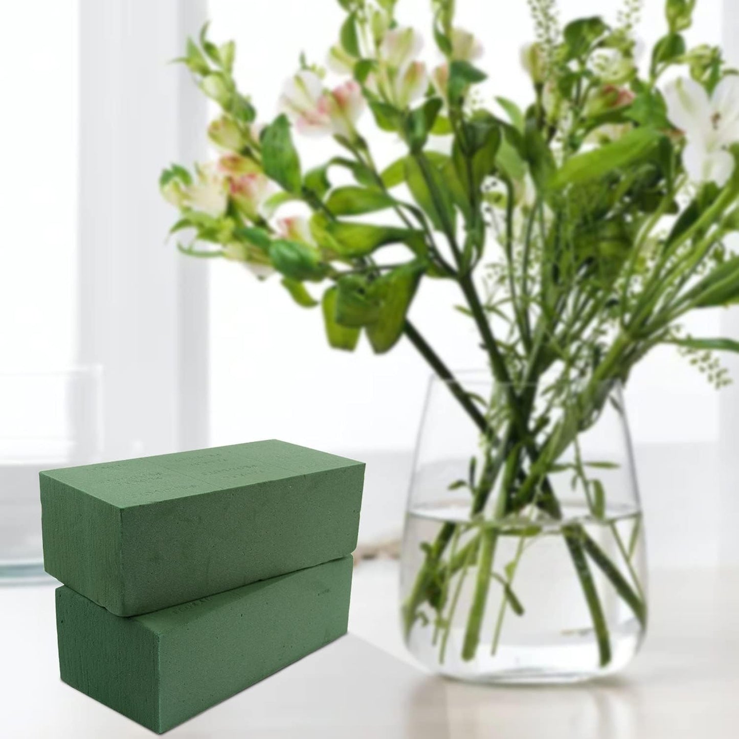 KIMOBER Wet Floral Foam Bricks,Green Foam Blocks for Flower Arrangement, Wedding,Party Decoration, Pack of 3