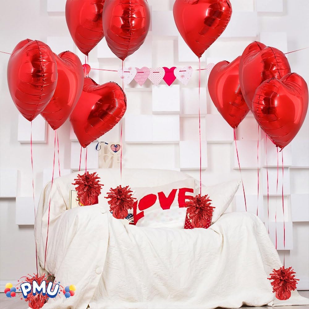 PMU Kisses Balloon Weights - Decorative Balloon Weight for Christmas, Thanksgiving, Birthday, Party Favors, Wedding & Baby Shower - 6oz. Red, Pkg/1