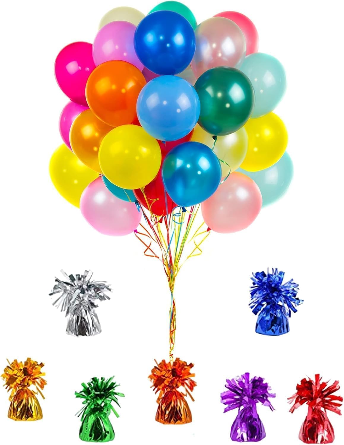 Metallic Balloon Weights, Pink Iridesecent Birthday Party Favors, Novelty and Gag Gifts, 5.5" Inches, 6-Pack