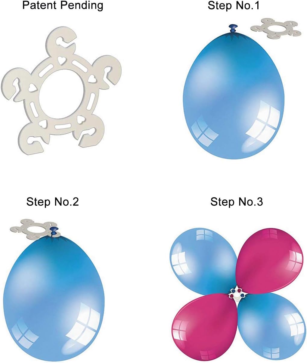 Balloon Clips(120 pcs), Tinabless Balloon Connectors for Decor Balloons Arch, Balloons Column Stand and Flowers - Birthday, Wedding, Baby Shower Party Decorations