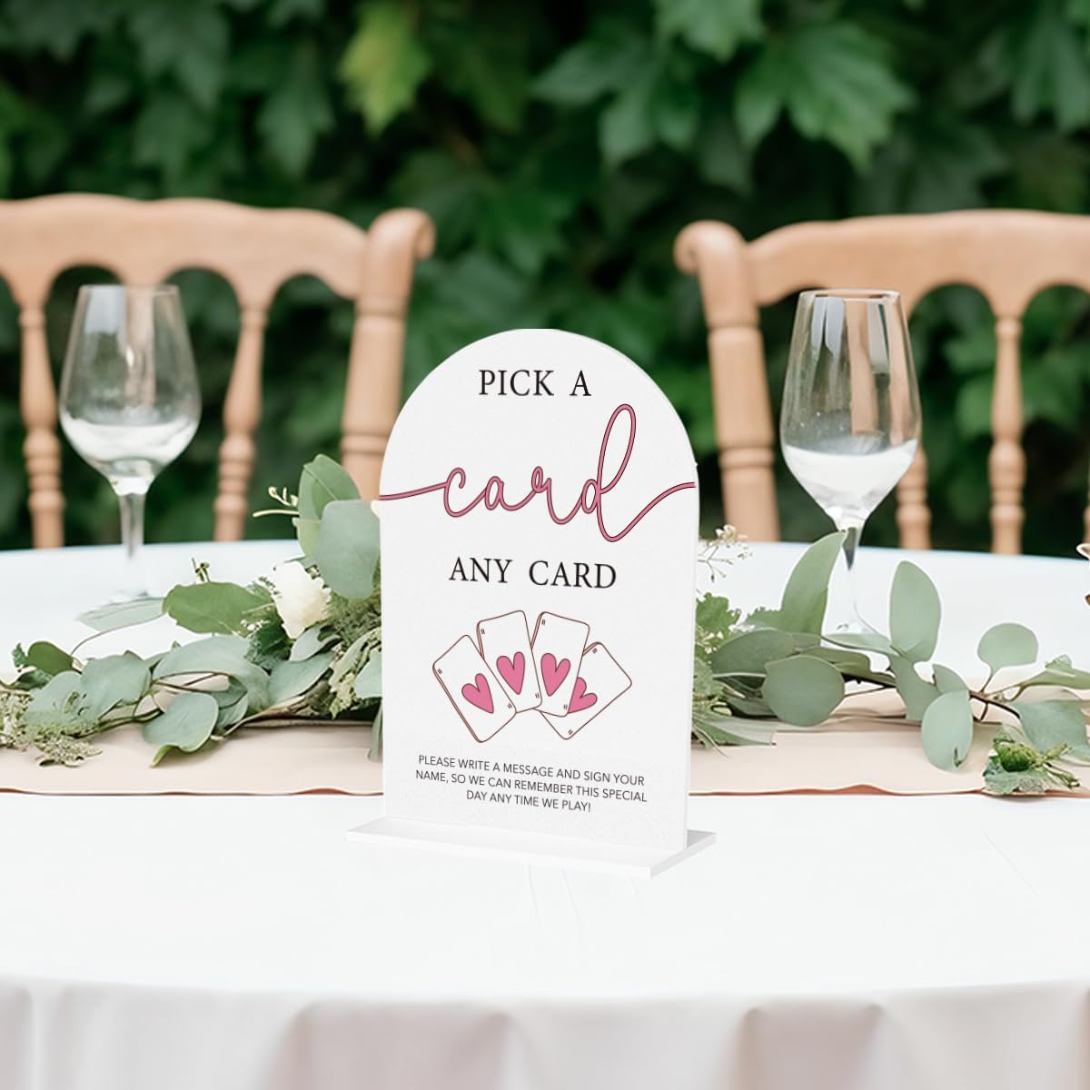 Wedding Playing Cards Guest Book Sign Acrylic Arch Wedding Bridal Shower Baby Shower Welcome Table Signs for Ceremony and Reception Decor 7 x 5 Inches