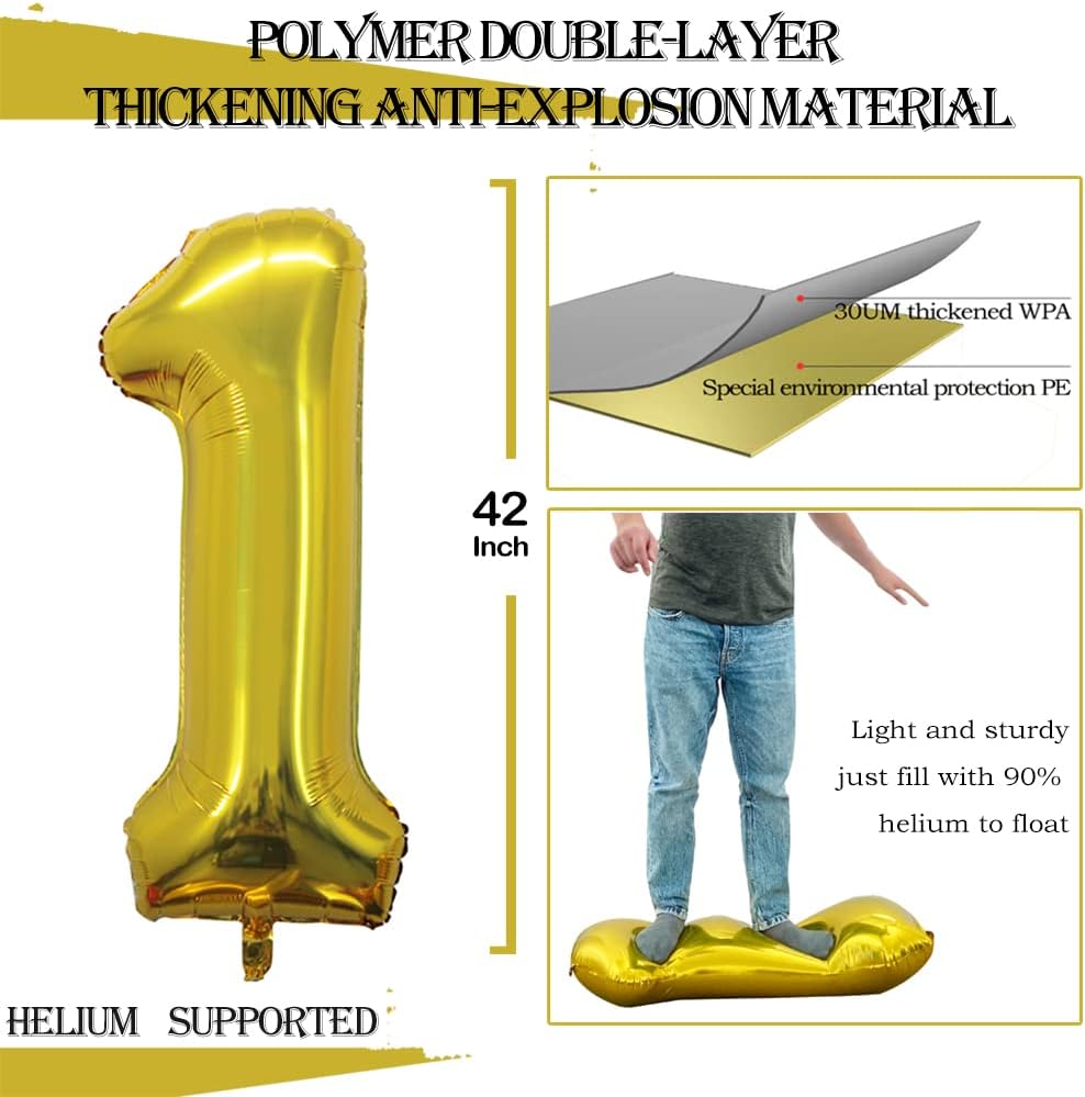 GOER Number 17 Balloons for 17th Birthday Sweet 17 Party Decorations,42 Inch Jumbo Foil Helium 71 Balloons for 71st Birthday Party Decoration (Gold)
