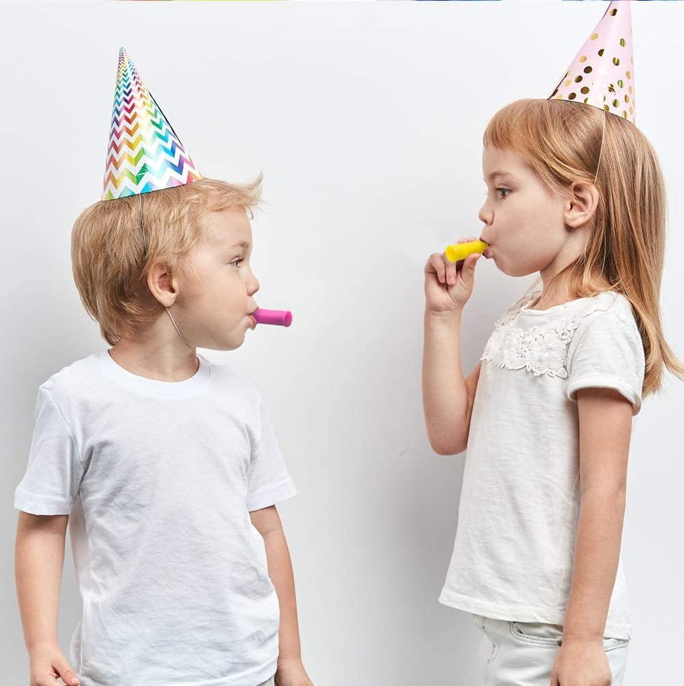 ArtCreativity Siren Whistles for Kids - Pack of 12, Durable Plastic Siren Noise Maker Party Whistles, Bright Assorted Colors, Birthday Party Favors, Piñata Fillers, Treasure Box Prizes