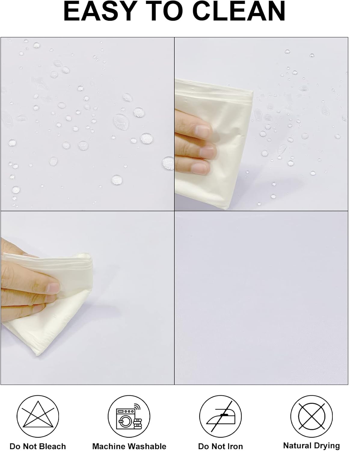 Fokitut 6 Pack Waterproof Round Tablecloth, 70 Inch, Stain Resistant and Wrinkle Polyester Table Cloth, Fabric Table Cover for Kitchen Dining, Wedding, Party, Holiday Dinner-White