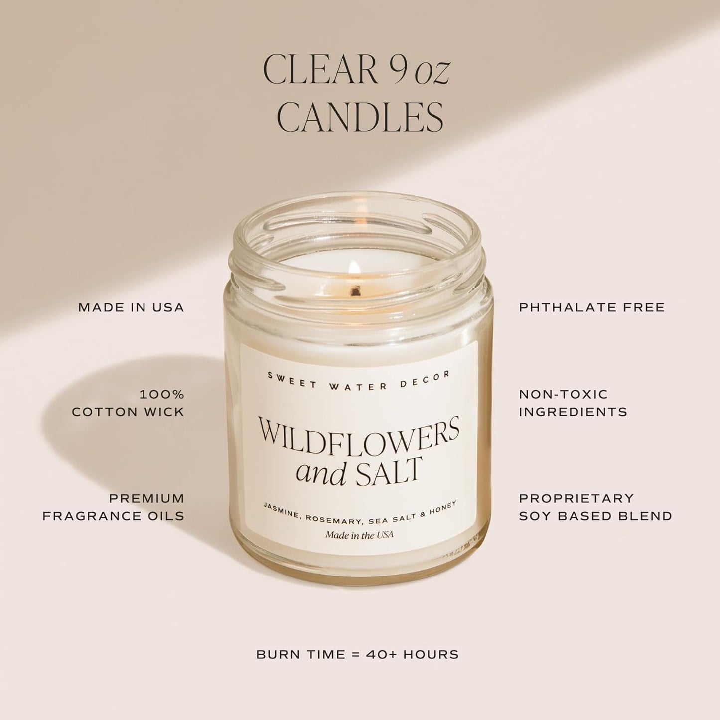 Sweet Water Decor Cozy Season Candle - Woods, Warm Spice, and Citrus Autumn Scented Soy Candles for Home - 9oz Clear Jar, 40 Hour Burn Time, Made in The USA