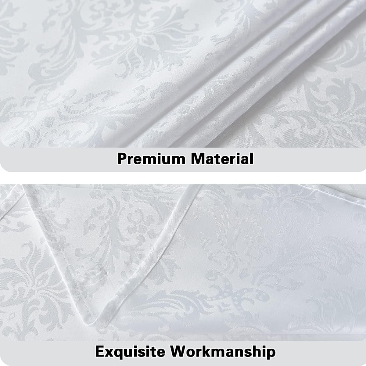 SASTYBALE White Tablecloth Rectangle 60 x 120 Inch Jacquard Damask Tablecloth, Spill Proof & Wrinkle Free Table Cloth, Heavy Duty Table Cover for Dining, Party, Indoor, Outdoor