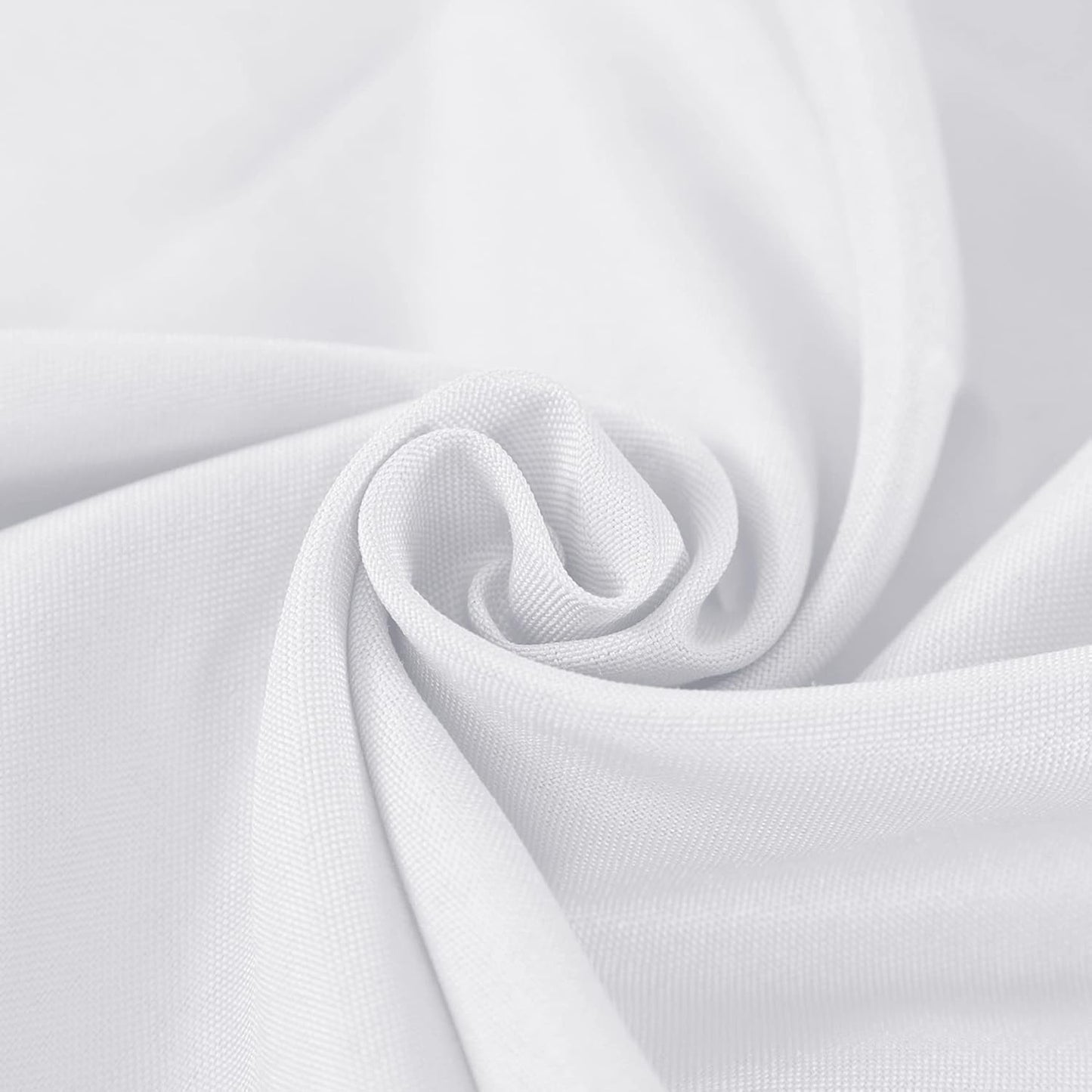 Fokitut 12 Pack Waterproof Round Tablecloth, 120 Inch, Stain Resistant and Wrinkle Polyester Table Cloth, Fabric Table Cover for Kitchen Dining, Wedding, Party, Holiday Dinner-White