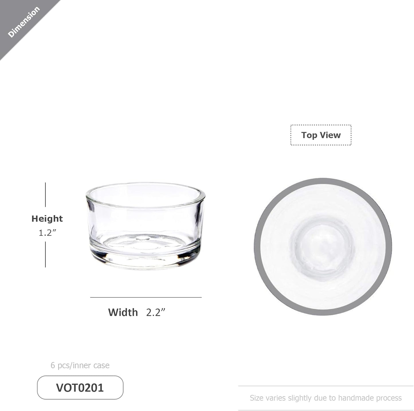 WGV Tea Light Votive Candle Holder 2x1.2 H, Clear Stubby Utility Cylinder Glass, Small Home Accent Decor, 96 Pieces