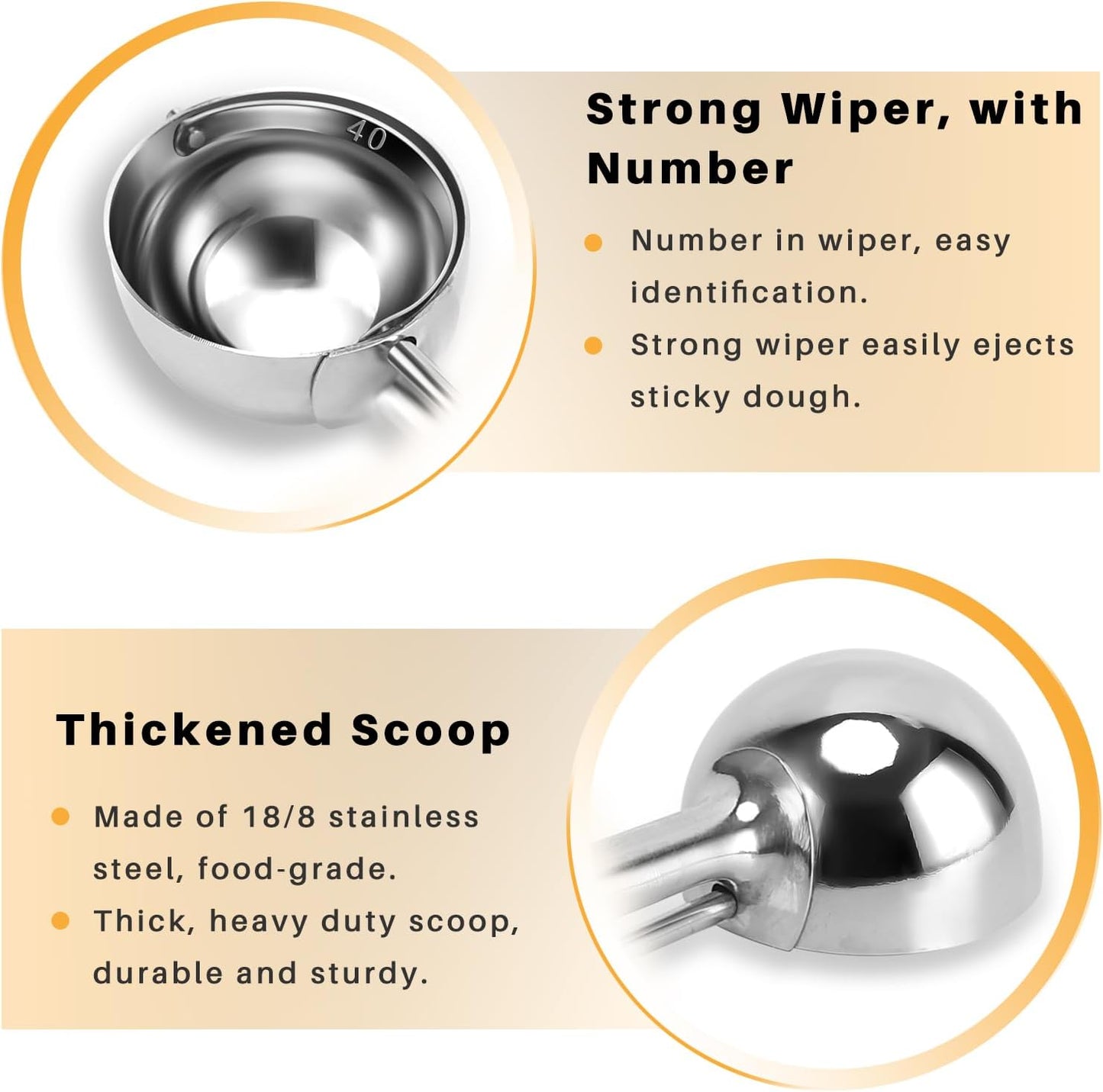 Mini Cookie & Melon Ball Scoop, 2 Teaspoon/10ml/0.33 OZ, 18/8 Stainless Steel