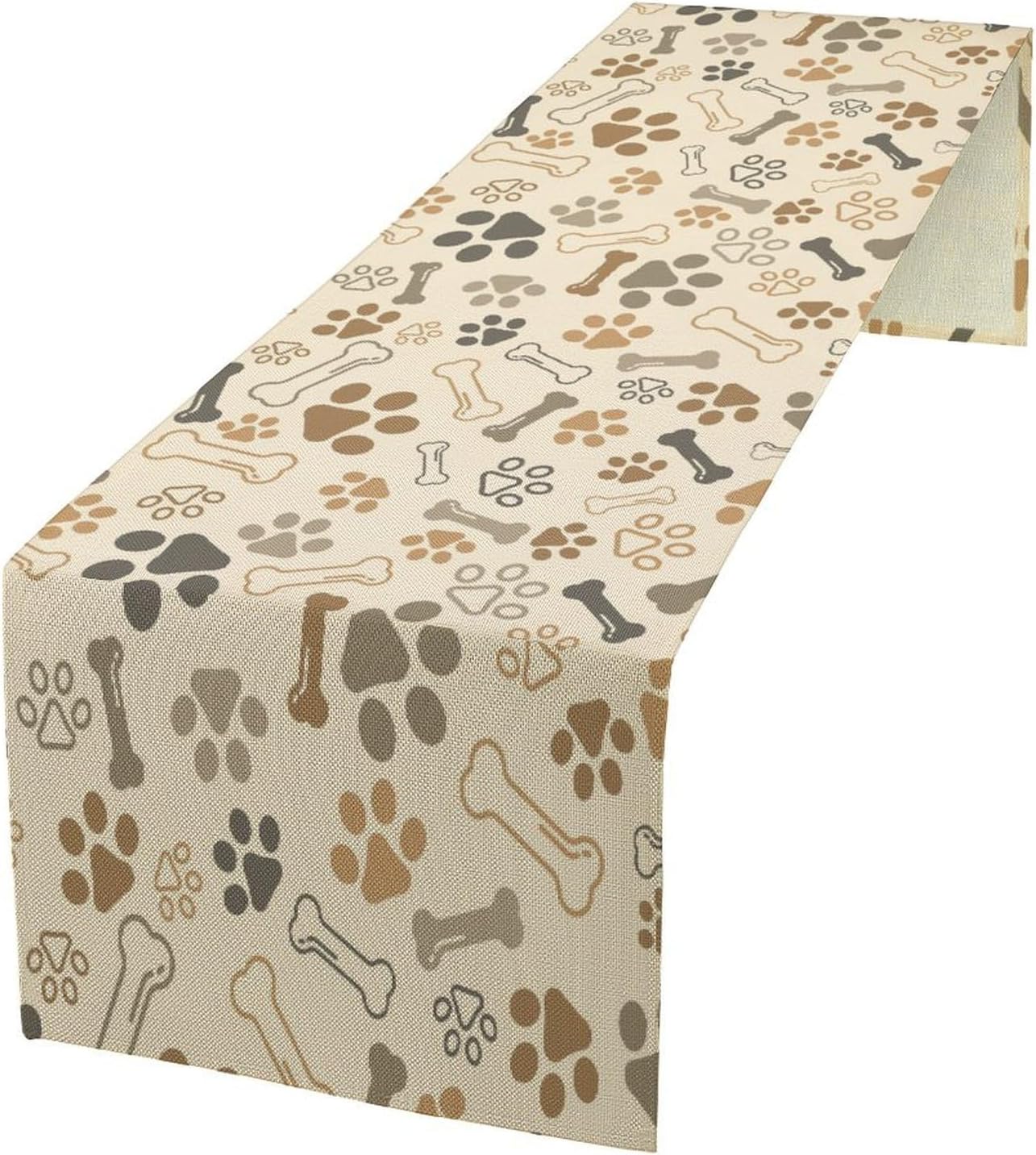 Dog Paw Table Runner,Kids Teens Cute Pet Animal Footprint Theme Pattern Print Tablecloth Burlap for Hotel Indoors Outdoor Dining Room Kitchen Home Decor,W13X L90 in