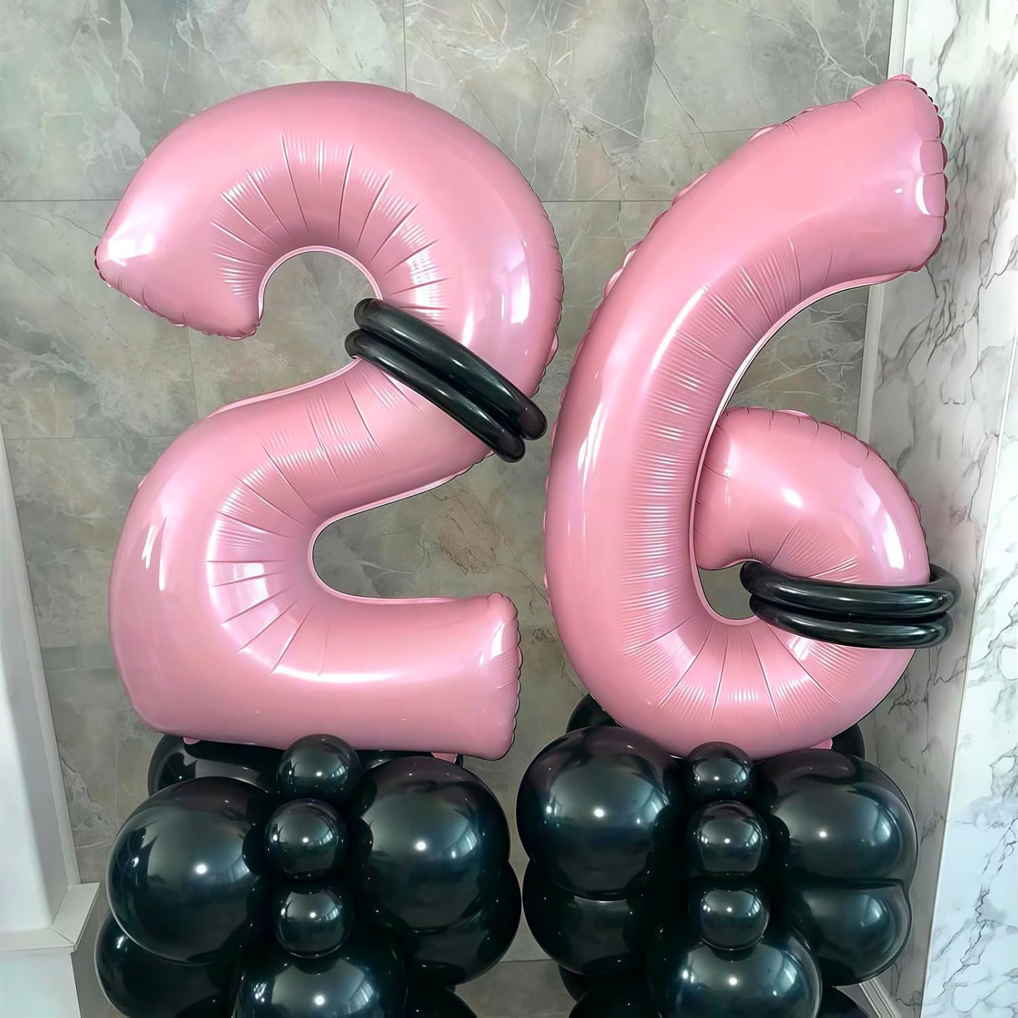 Pastel Pink 4 Balloon, Light Pink 4 Balloons Number,40 Inch Helium Foil Mylar Number 4 Balloon for Birthday Party