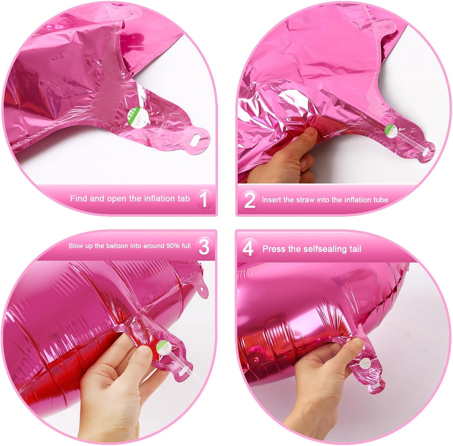 40 Inch Pink Large Number 4 Birthday Balloon, Giant Number Four 14 24 34 40 44 Balloons, Foil Mylar Big Balloons for Anniversary Graduation Supplies Decorations