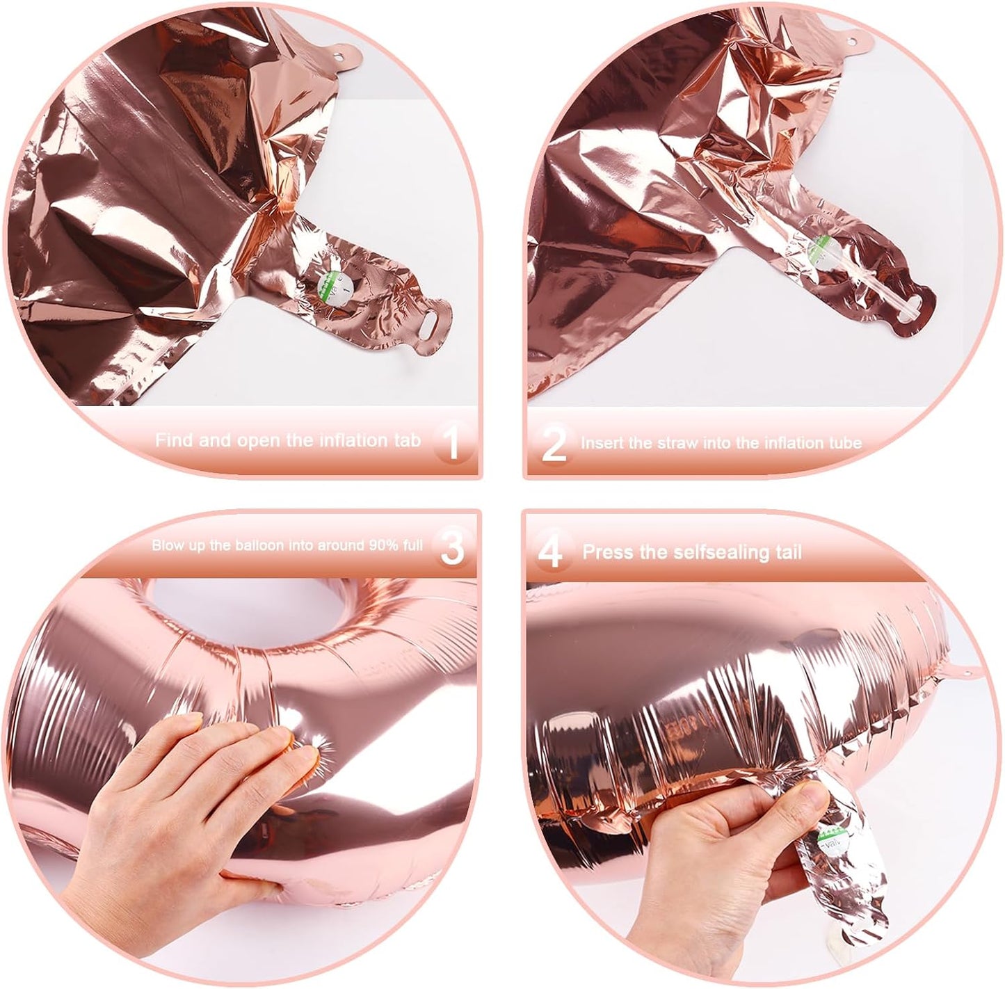 Big 40 Inch Rose Gold 2 Number Balloon Birthday Decoration, Rose Gold Number 2 Helium Balloons 12 20 22 23 24 26 28 32 42 Celebration, Boy Girl Baby Anniversary Party Graduations Supplies