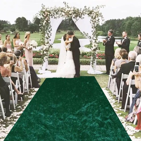 MODFUNS Emerald Green Aisle Runner for Wedding Ceremony 4x15 FT Aisle Floor Runner for Party Outdoor Carpet Runner Aisle Runners for Weddings Aisle Runner Rug for Prom Graduation Modern Walkway
