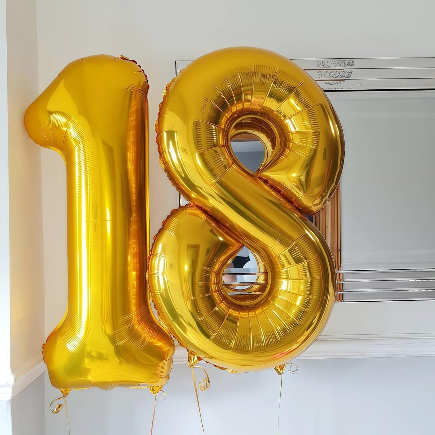Gold 1 Balloon Number,40 Inch Number 1 Balloon Large Gold 1 Foil Mylar Helium Balloon for Birthday Party Decorations