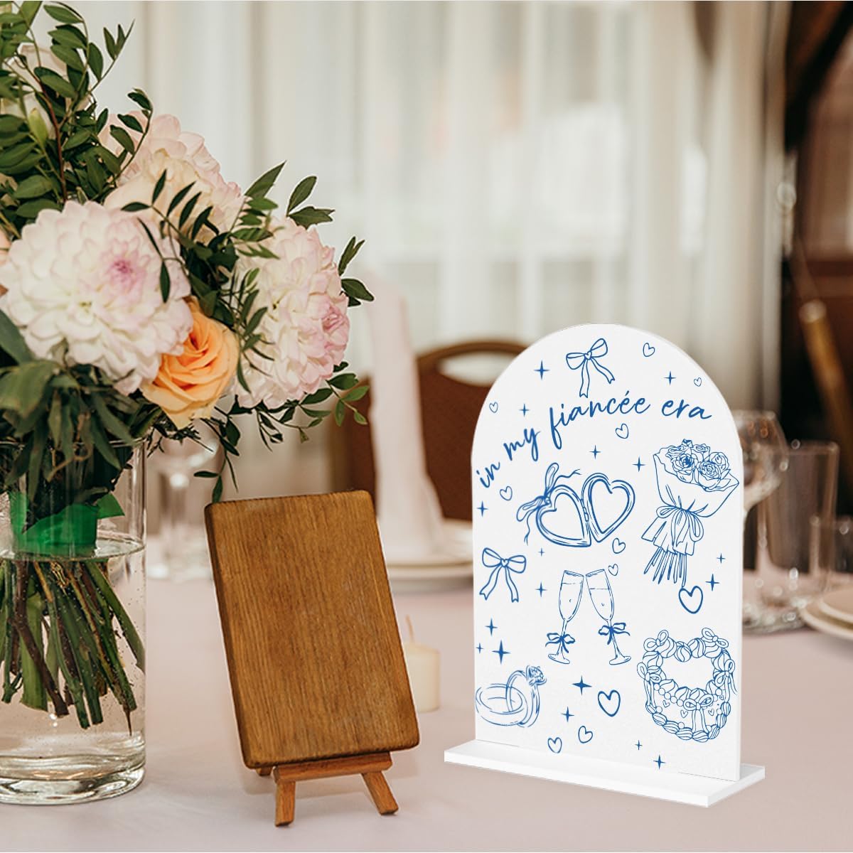Bride to be Gifts in My Fiance Era Engagement Gifts for Couples Newlyweds Bridal Shower Gift Clear Acrylic Desk Decor Sign for Home Office 7 x 5 Inches