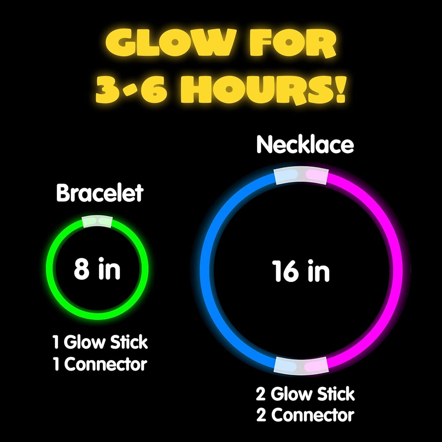 JOYIN 200 Pcs 8" Glowsticks, Halloween Supplies Pack, Bracelets Necklaces, Glow in the Dark Party Favors, Easter, Christmas, Football Party Supplies
