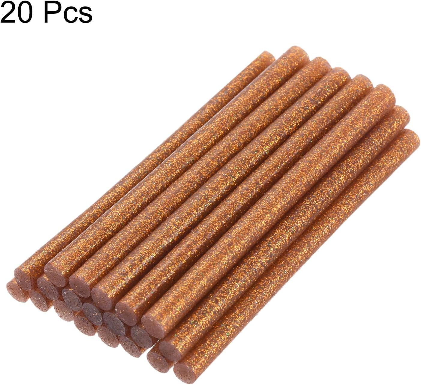 uxcell 20pcs Hot Glue Sticks for Glue Gun 7mm/0.27-inch x 8-inch Mini Hot Melt Adhesive Glue Stick Glitter Bronze Gold