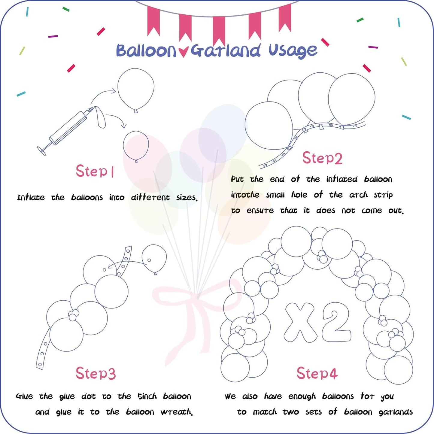 412pcs Hot Pink Balloon Garland Arch Kit 18 12 10 5 Inch Different Sizes Matte Latex Balloons for Valentine's Day Baby Shower Birthday Wedding Princess Theme Party Decoration