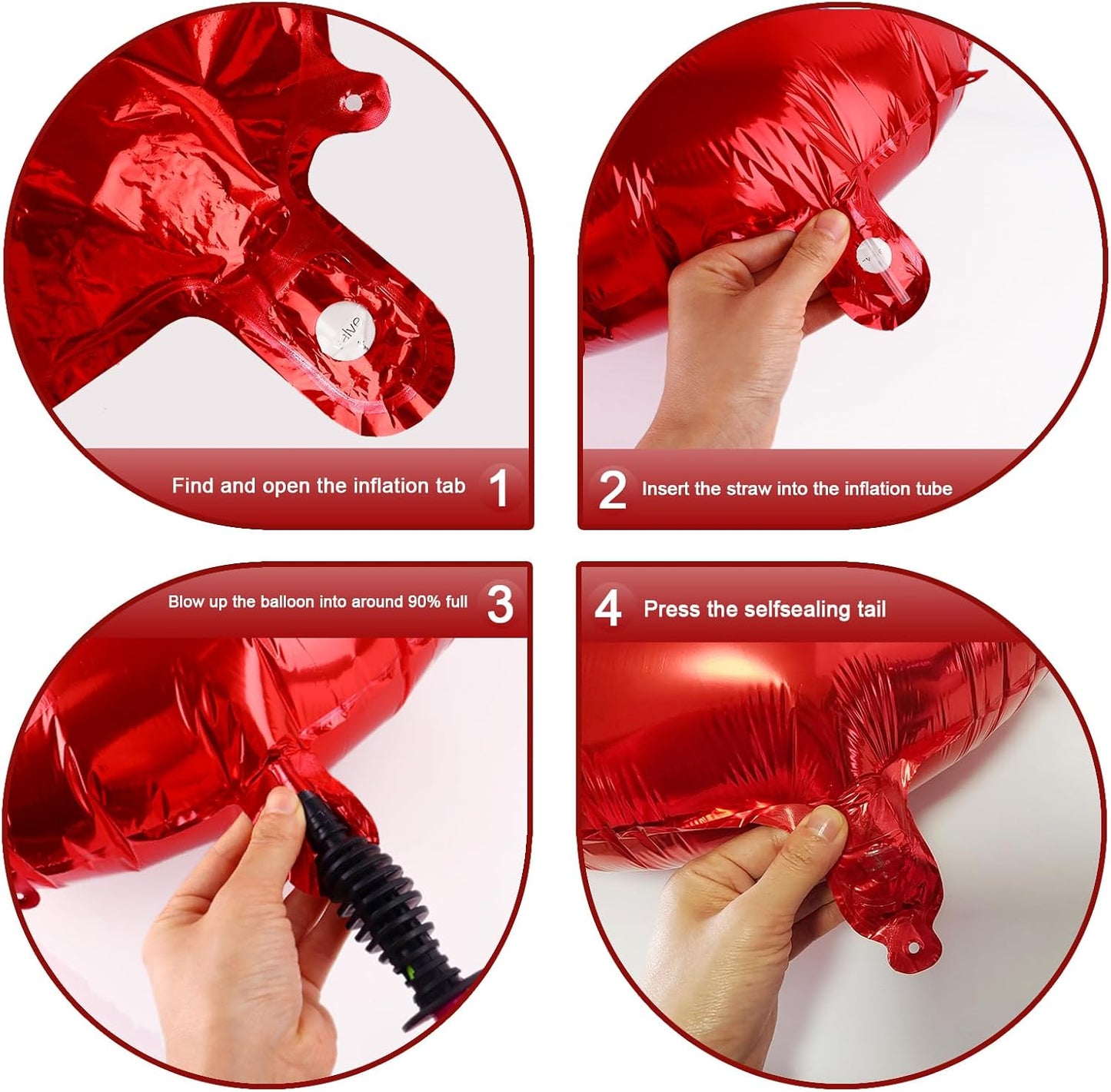 40 Inch Red Large Number 4 Birthday Balloon, Giant Number Four 14 24 34 40 44 Balloons, Foil Mylar Big Balloons for Anniversary Graduation Supplies Decorations