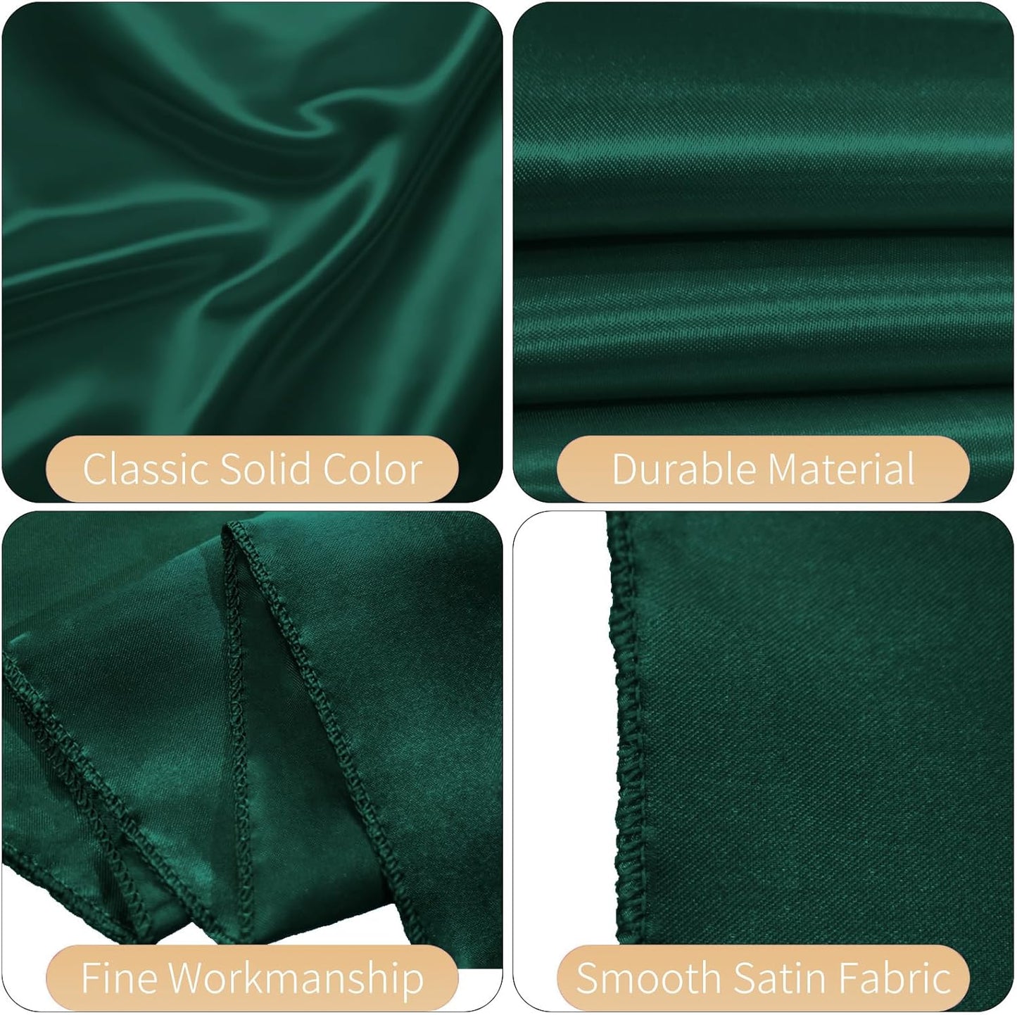 100 PCS Satin Chair Sashes Decorative Bows Universal Satin Chair Sashes Ties Ribbon Bow Chairs Cover Band for Wedding Birthday Party Ceremony Reception Banquet Restaurant Decor(7x108inch,Forest Green)