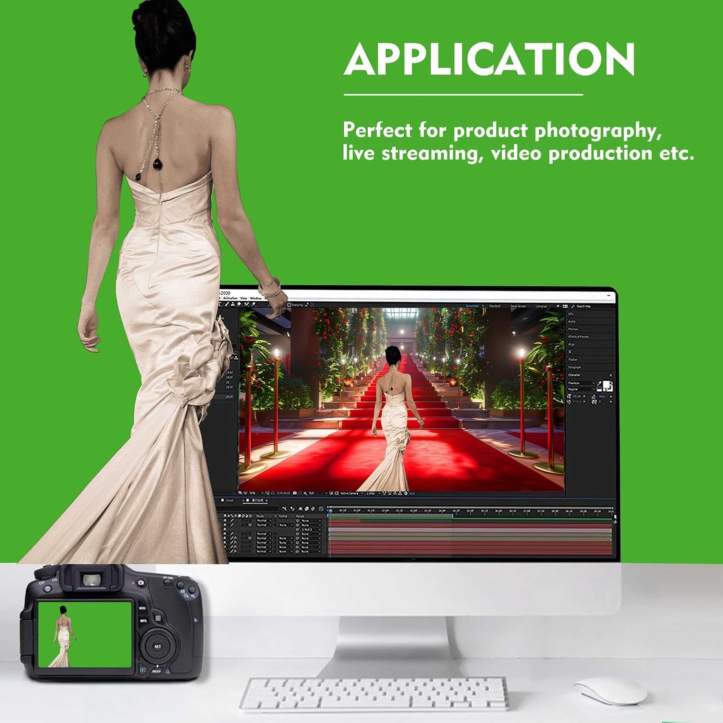 Green Screen Backdrop,Product Photo Backdrop for Photoshoot,Photography Background for Streaming Video Studio 8FTx10FT