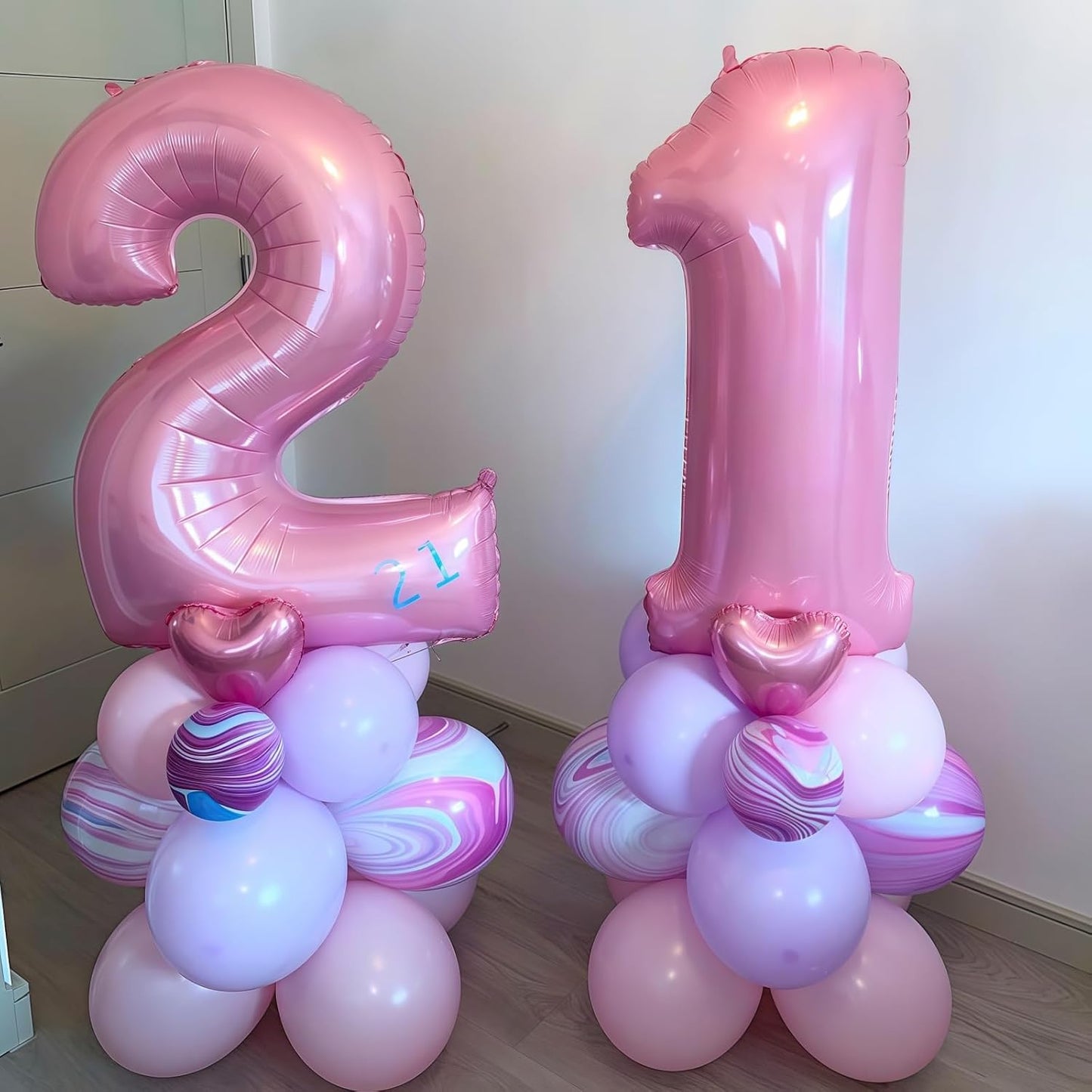 Pastel Pink 6 Balloon, Light Pink 6 Balloons Number,40 Inch Helium Foil Mylar Number 6 Balloon for Birthday Party