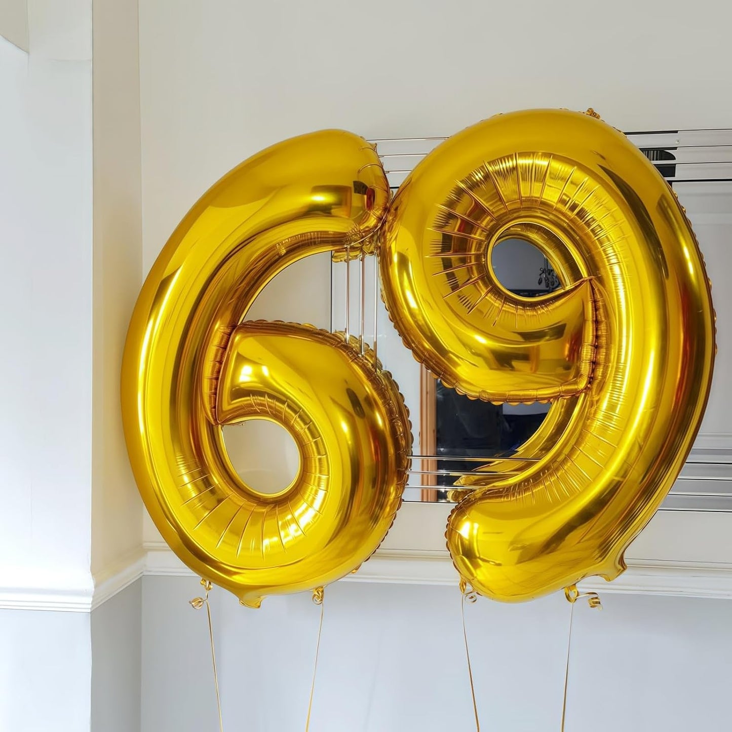 Gold 4 Balloon Number,40 Inch Number 4 Balloon Large Gold 4 Foil Mylar Helium Balloon for Birthday Party Decorations