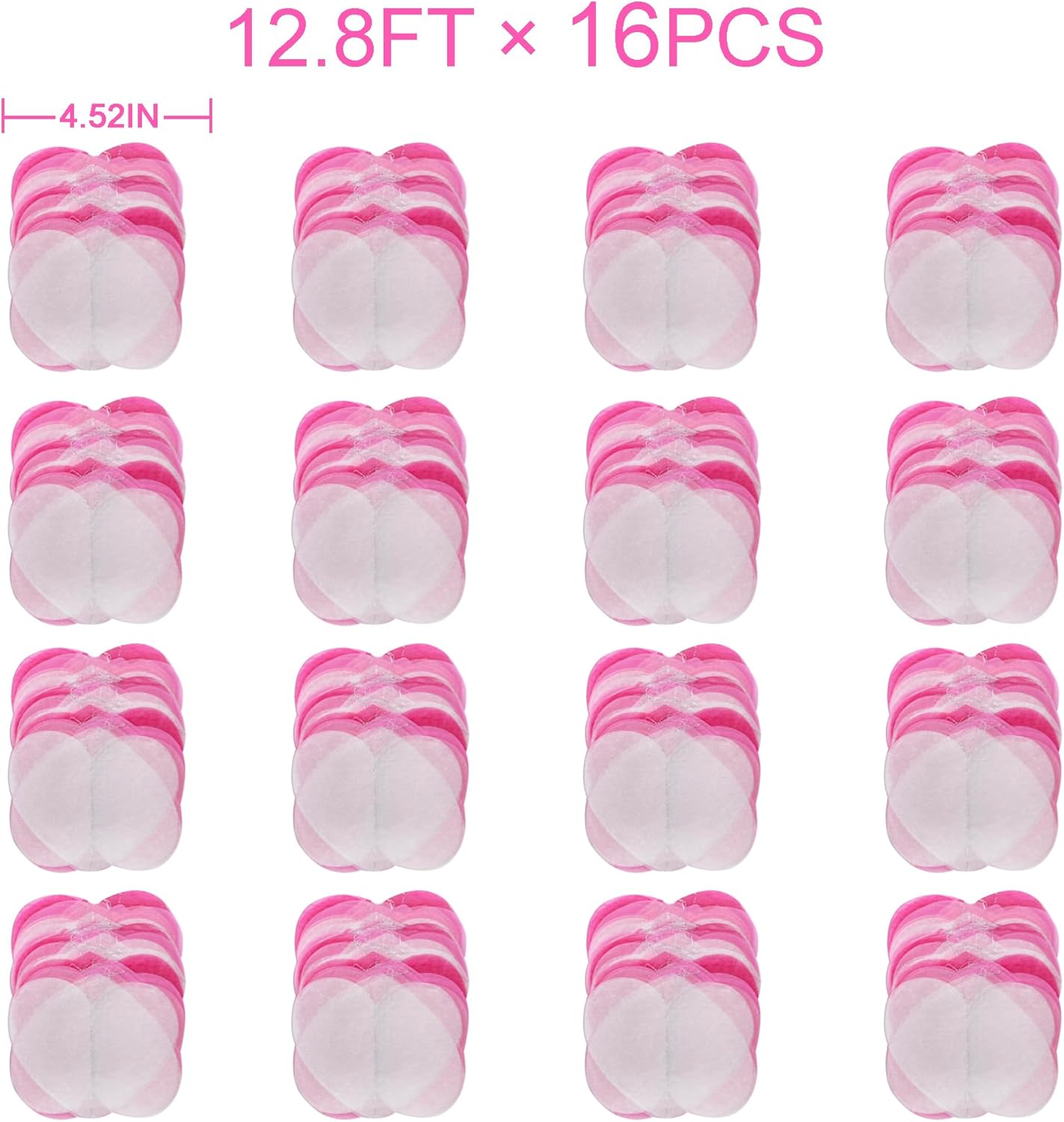 205 Ft Hot Pink Party Decorations Ombre Pink White Heart Backdrop Streamer Tissue Paper Heart Hanging Garland for Birthday Bachelorette Valentines Day Wedding Bridal Shower Engagement Party Supplie