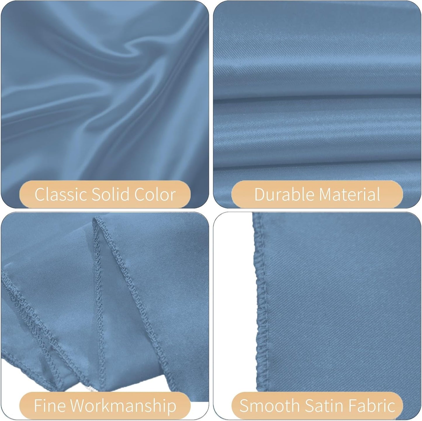 100 PCS Satin Chair Sashes Decorative Bow Chair Sashes Ties Back Ribbon Bows Seat Cover Band for Wedding Birthday Party Hotel Ceremony Reception Event Banquet Home Kitchen Decor(7x108inch,Dusty Blue)