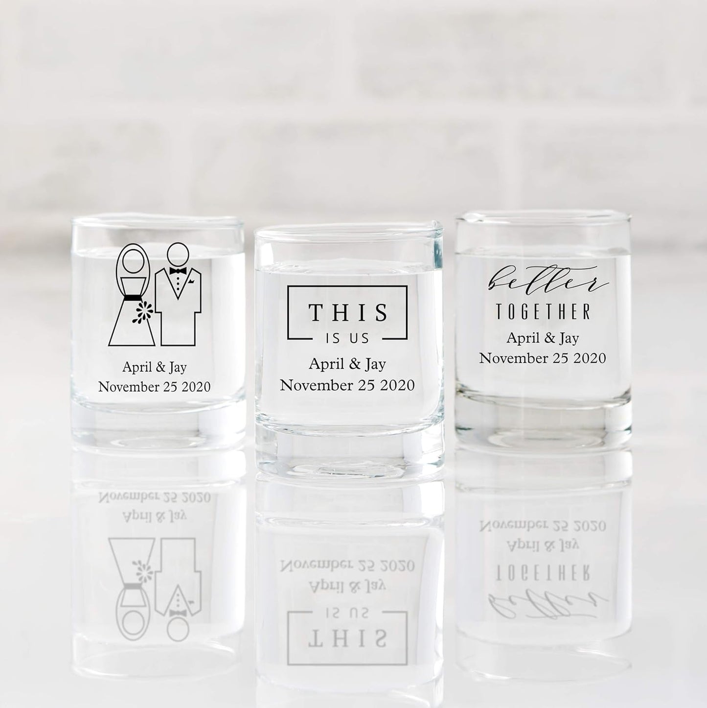 WEDDINGSTAR Personalized 2.75oz Shot Glass Customizable Full Color Print - 24 pack