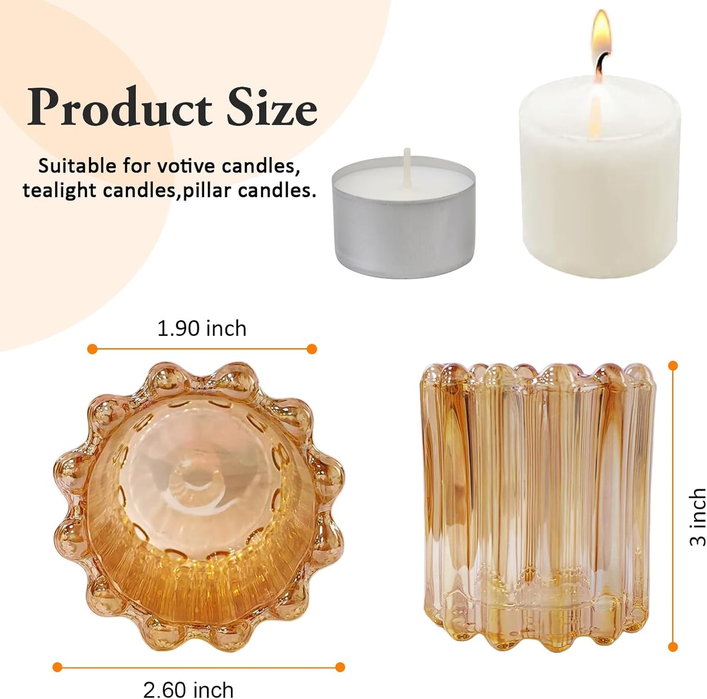 GOLDEAL 24Pcs Gold Glass Votive Candle Holders Tealight Holders Decorative, Tea Candle Holders Bulk,Candlestick for Wedding, Party,Dinner, Home Table Decor.