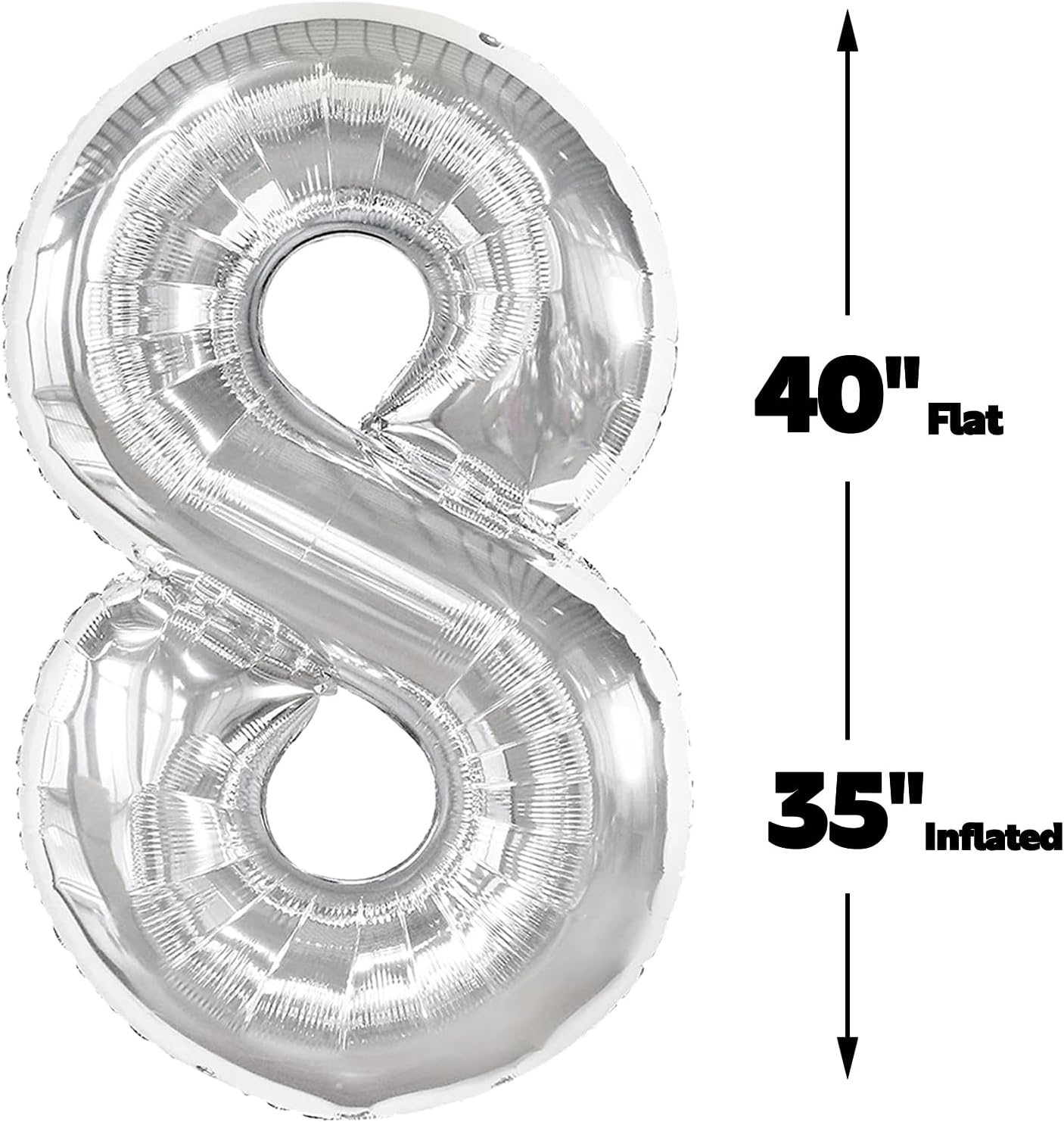 Silver Foil Number 18 Balloon 40 Inch, Helium Mylar Eight Number 18 Birthday Balloons, 18th Silver Women Men Wedding Anniversary, Graduations Party Supplies