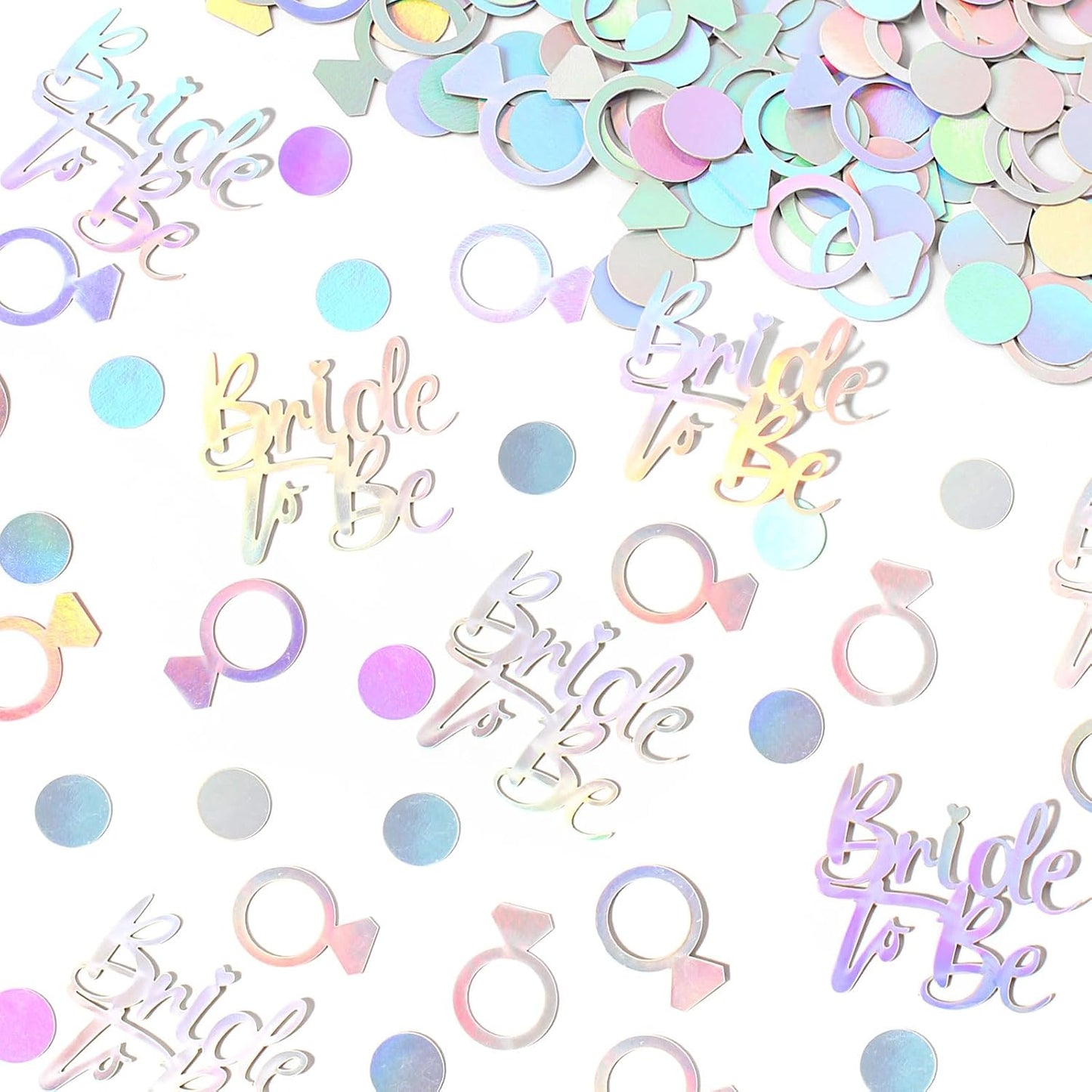 230PC Wedding Confetti Bridal Shower Decorations Bride To Be Ring Confetti Scatters Suitable for Iridescent Themed Bachelorette Engagement Hen Party Decor