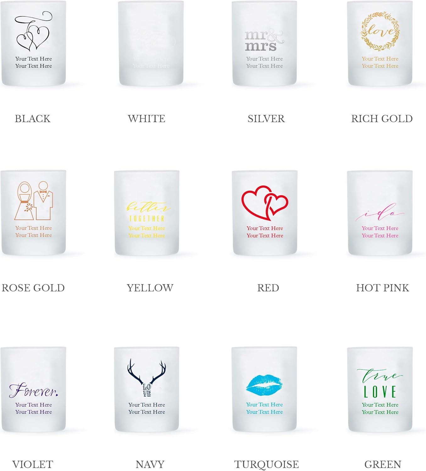 WEDDINGSTAR Personalized 3oz Frosted Shot Glass Customizable Full Color Print - 168 pack