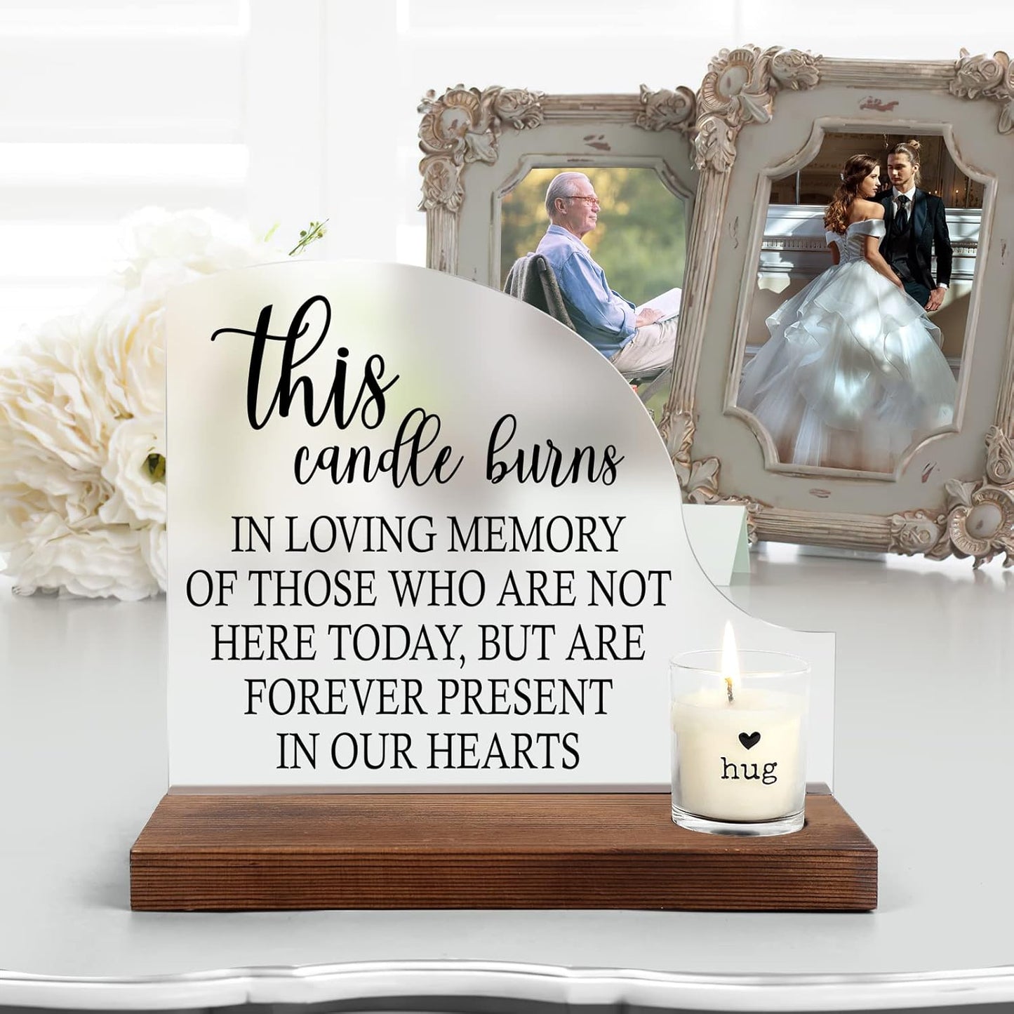 Memorial Table Sign for Weddings & Receptions - Sympathy Gift in Loving Memory - Wooden Welcome Rustic Sign for Gifts & Anniversaries
