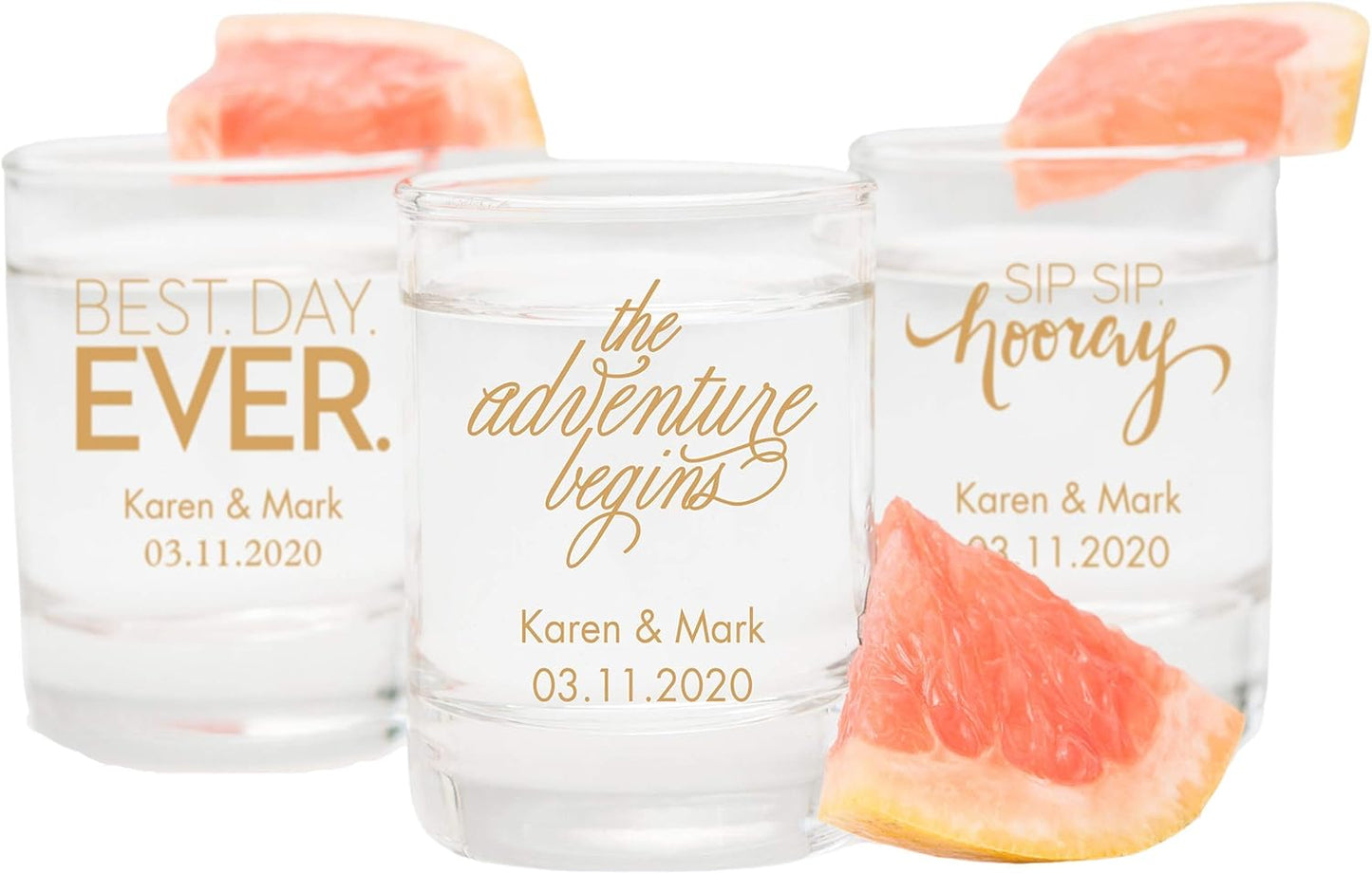 WEDDINGSTAR Personalized 2.75oz Shot Glass Customizable Full Color Print - 156 pack