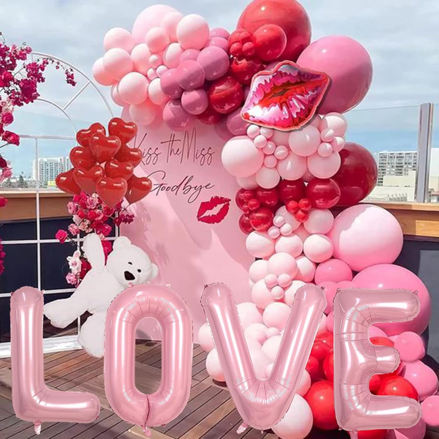 40 Inch Giant Pastel Pink Letter Balloon, Alphabet L Foil Balloons Light Pink, Self Inflating Balloon Pearl Pink Letter L, Mylar Letter Customize Balloons for Women Birthday Party Decoration Supplies