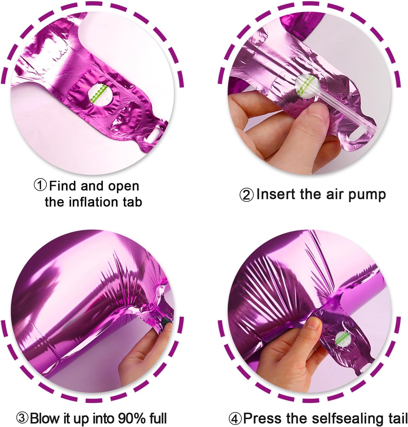 40 Inch Rosy Purple Large Number 4 Birthday Balloon, Giant Number Four 14 24 34 40 44 Balloons, Rosy Purple Foil Mylar Big Balloons for Anniversary Graduation Supplies Decorations
