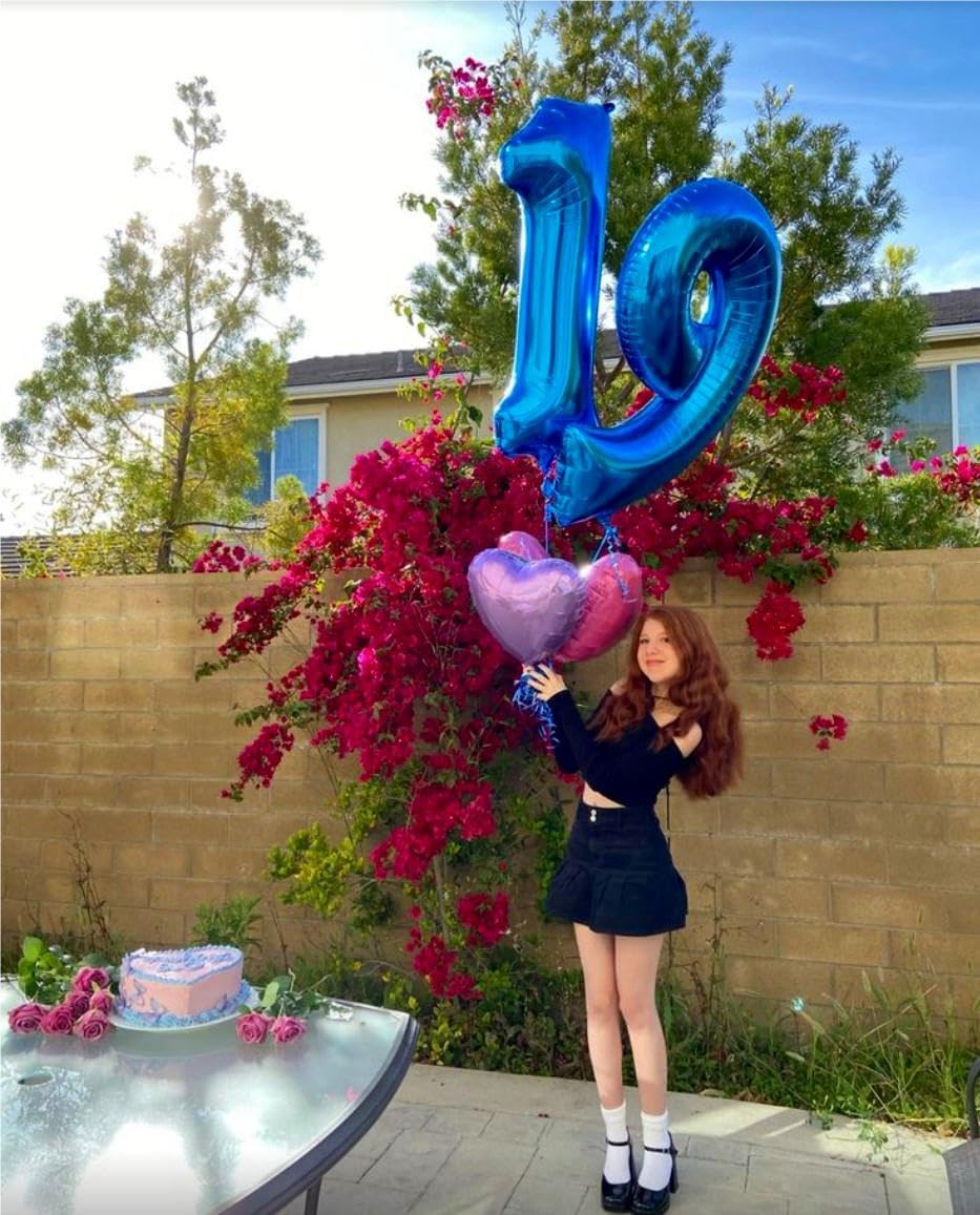 Navy blue Number 1 Balloon 40 inch, Number 1 Birthday Balloon for Boy Girl, Blue Foil One Balloon for 1st 10 11 12 16 18 Birthday Party, Anniversary Celebration Number Balloons Decorations