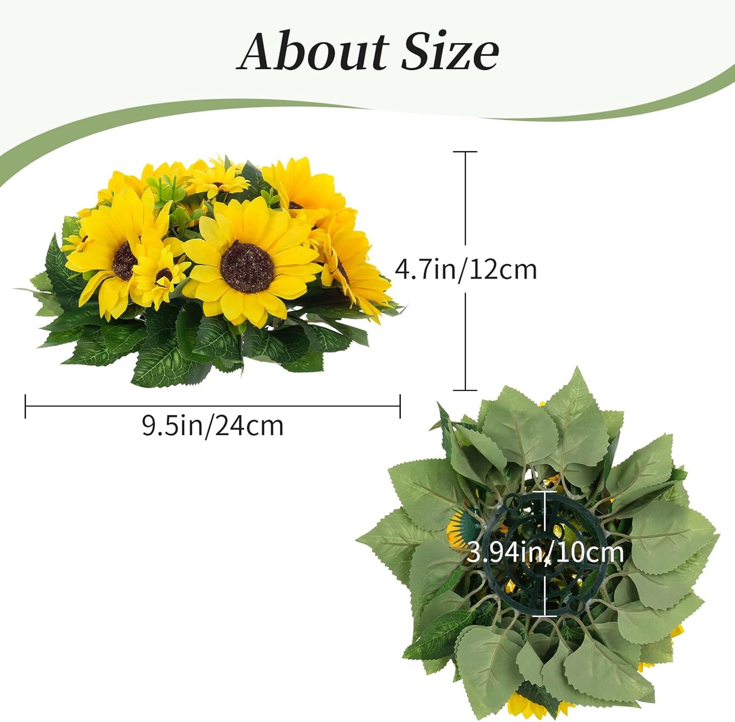 BLOSMON Sunflowers Artificial Flowers Centerpieces - 6 Pcs Fake Yellow Sunflower Flowers Ball Center Piece Decoration for Wedding Table Silk Kissing Floral Arrangements for Home Party Event DIY Decor