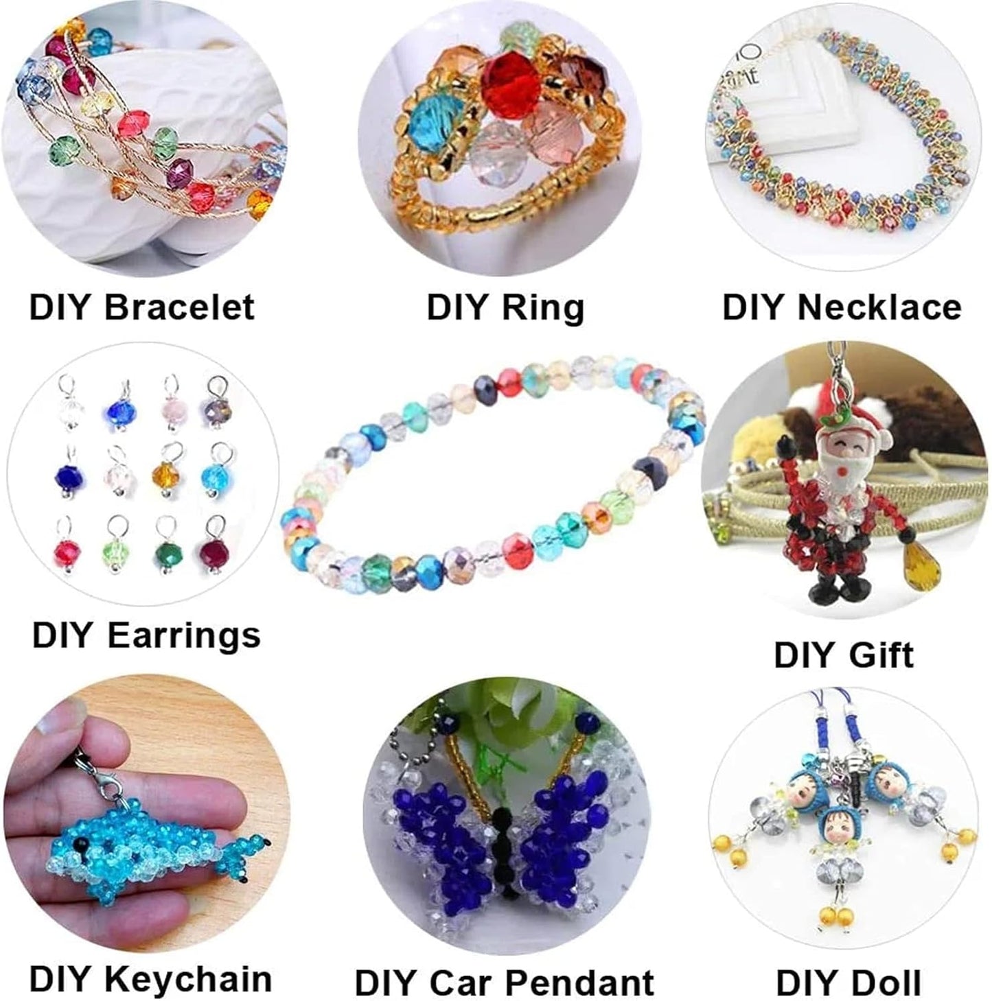 100PCS 8MM Crystal Glass Beads for Jewelry Making - Purple Rondelle Faceted Crystal Glass Beads for Bracelet Making & DIY Crafts